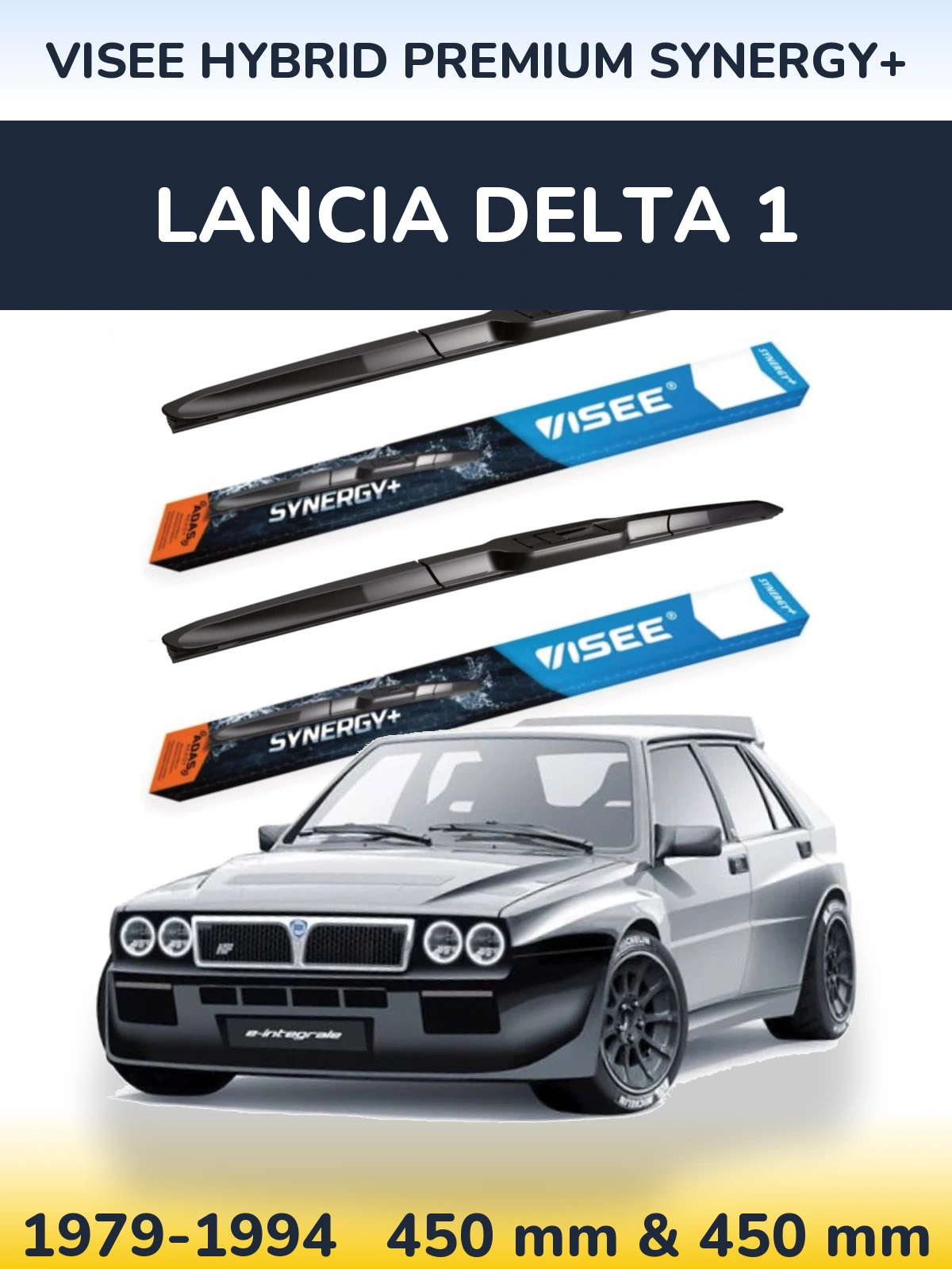 Komplet przednich wycieraczek VISEE HYBRID PREMIUM SYNERGY+ 450 & 450 mm do Lancia Delta 1 1979-1994