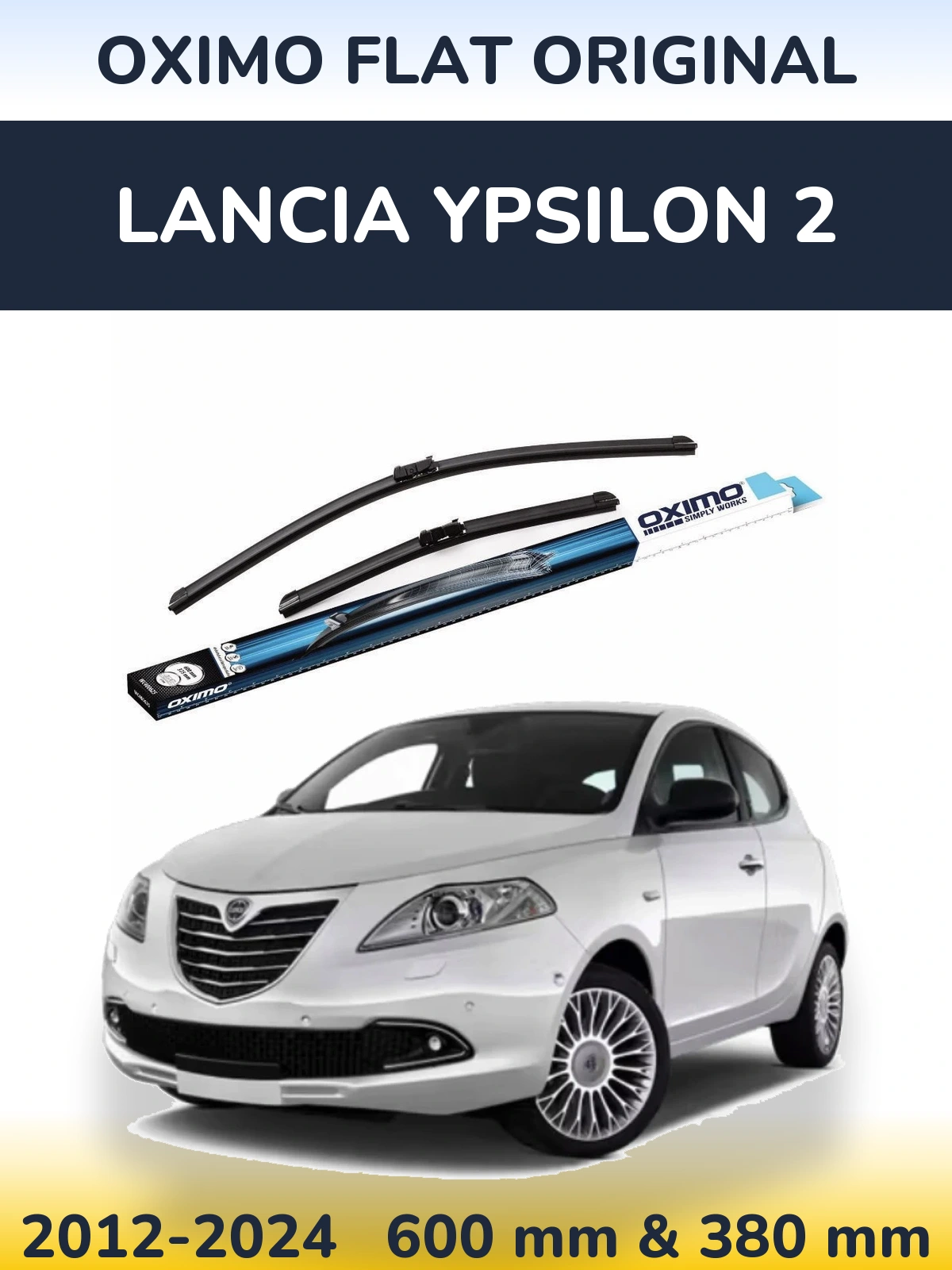Komplet przednich wycieraczek Oximo Flat Original 600 & 380 mm do Lancia Ypsilon 2 2012-2024