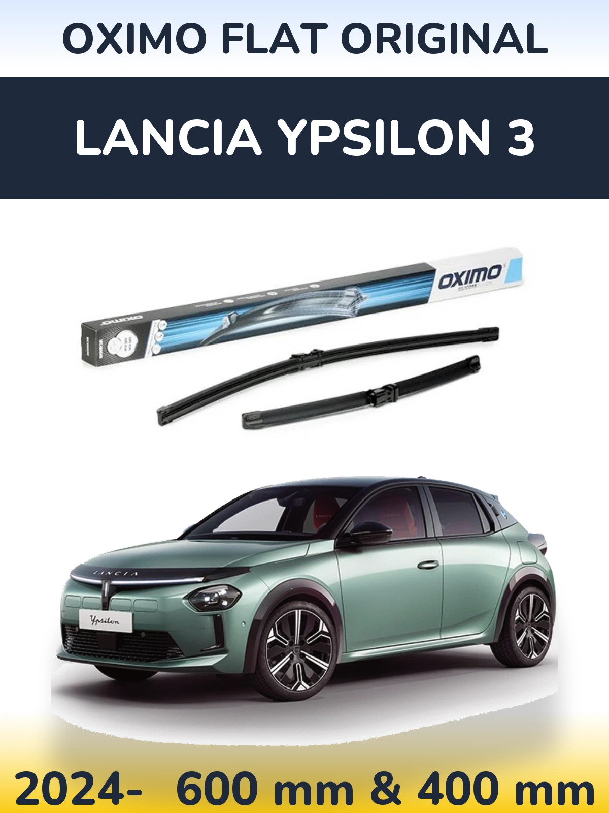 Komplet przednich wycieraczek Oximo Flat Original 600 & 400 mm do Lancia Ypsilon 3 2024-2026