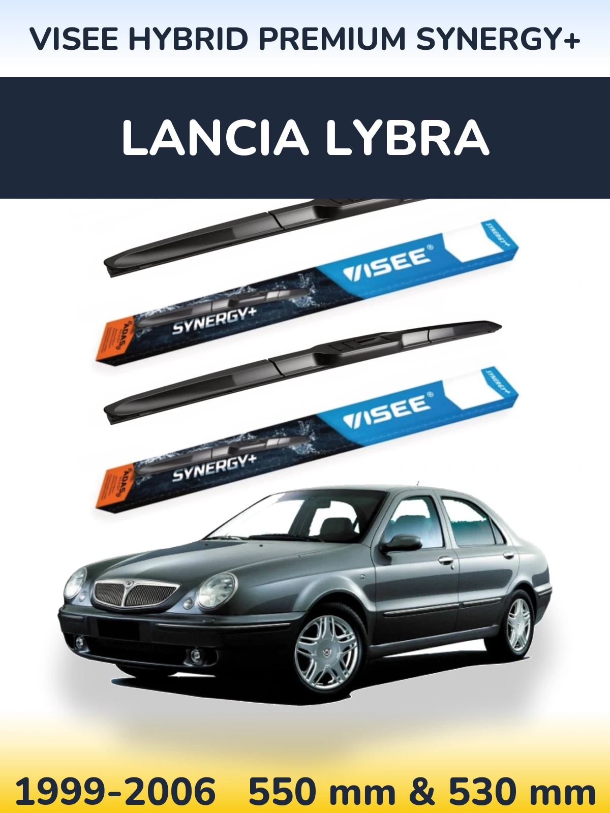 Komplet przednich wycieraczek VISEE HYBRID PREMIUM SYNERGY+ 550 & 530 mm do Lancia Lybra 1999-2006