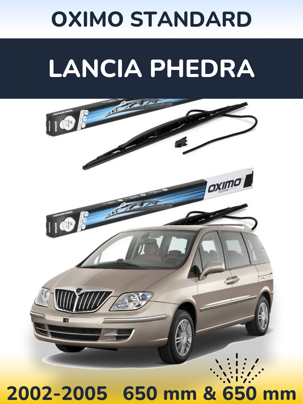 Комплект передних дворников Oximo Standard 650 & 650 мм для Lancia Phedra 2002-2005