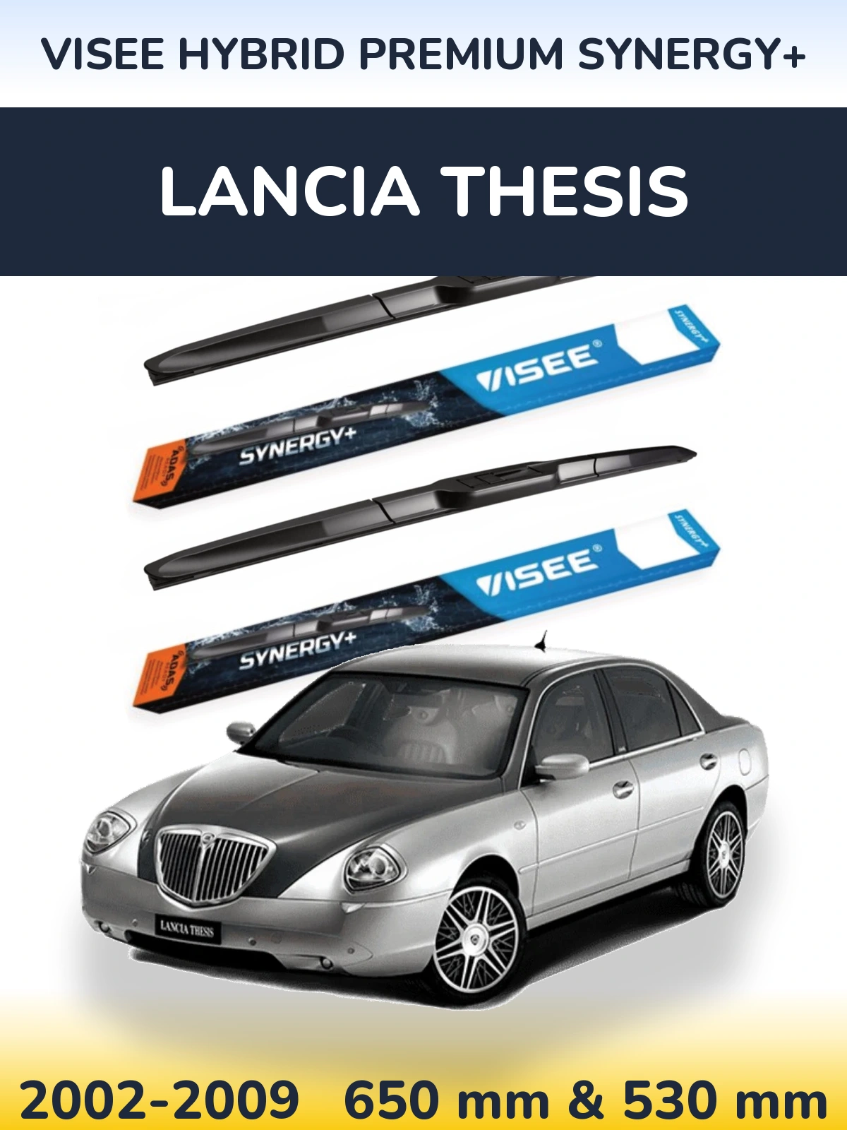 Комплект передних дворников VISEE HYBRID PREMIUM SYNERGY+ 650 & 530 мм для Lancia Thesis 2002-2009