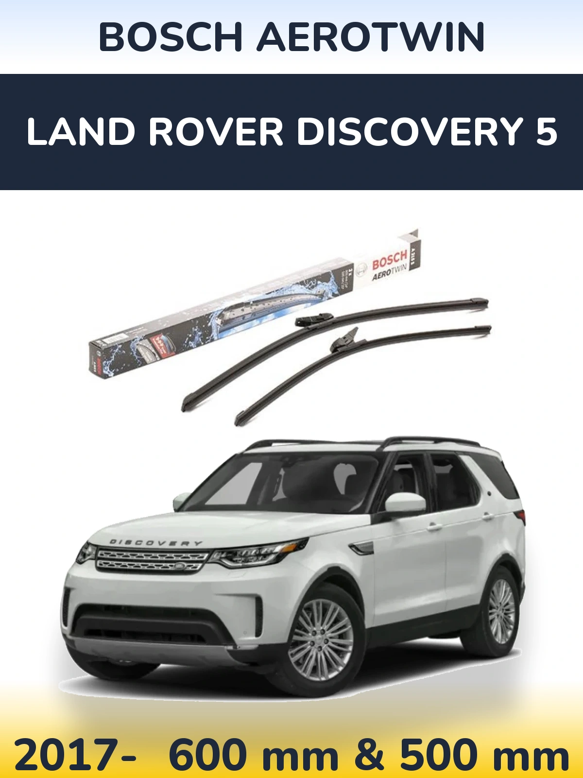 Komplet przednich wycieraczek BOSCH AeroTwin 600 & 500 mm do Land Rover Discovery 5 2017-2026