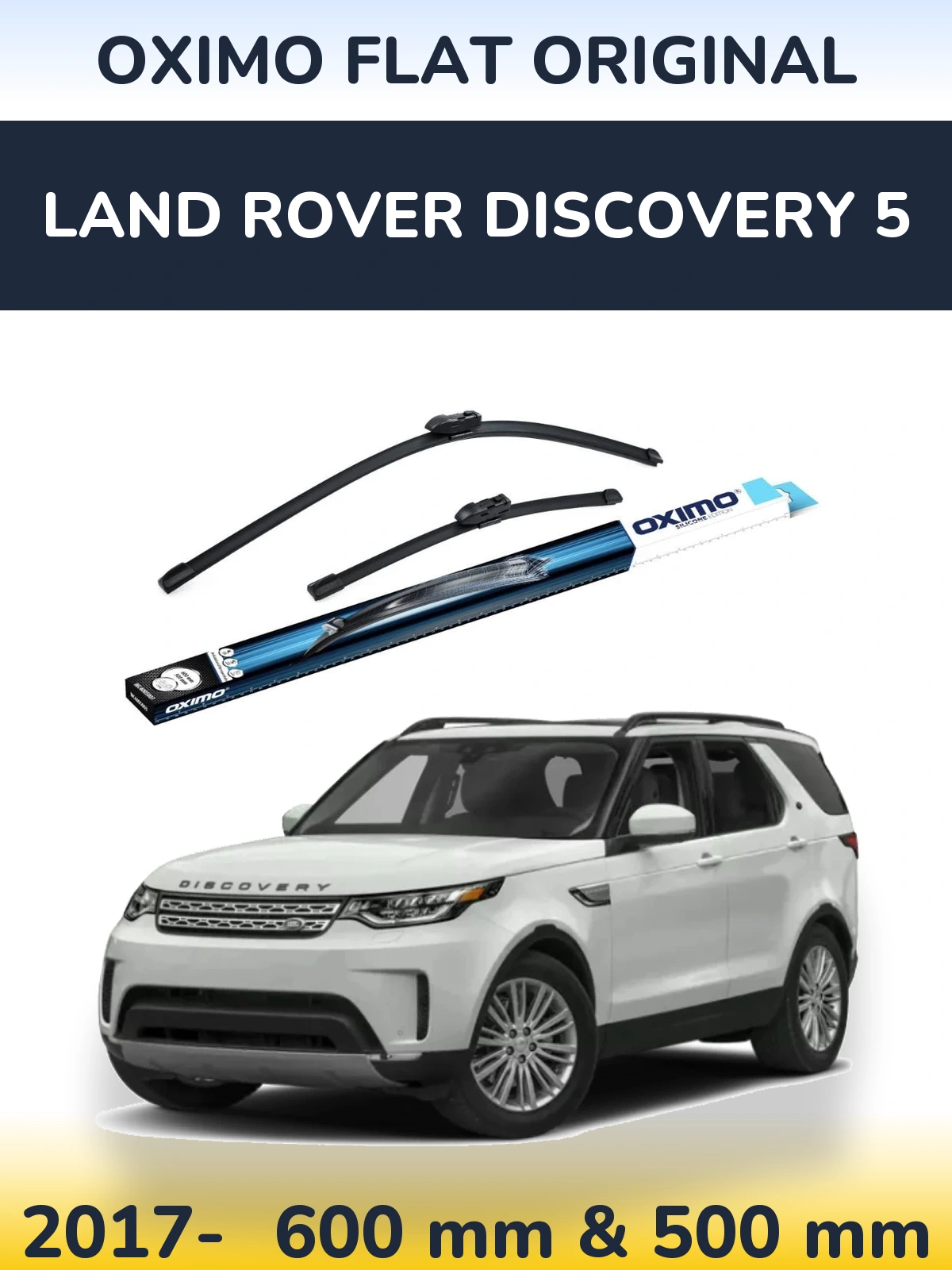 Комплект передних дворников Oximo Flat Original 600 & 500 мм для Land Rover Discovery 5 2017-2026
