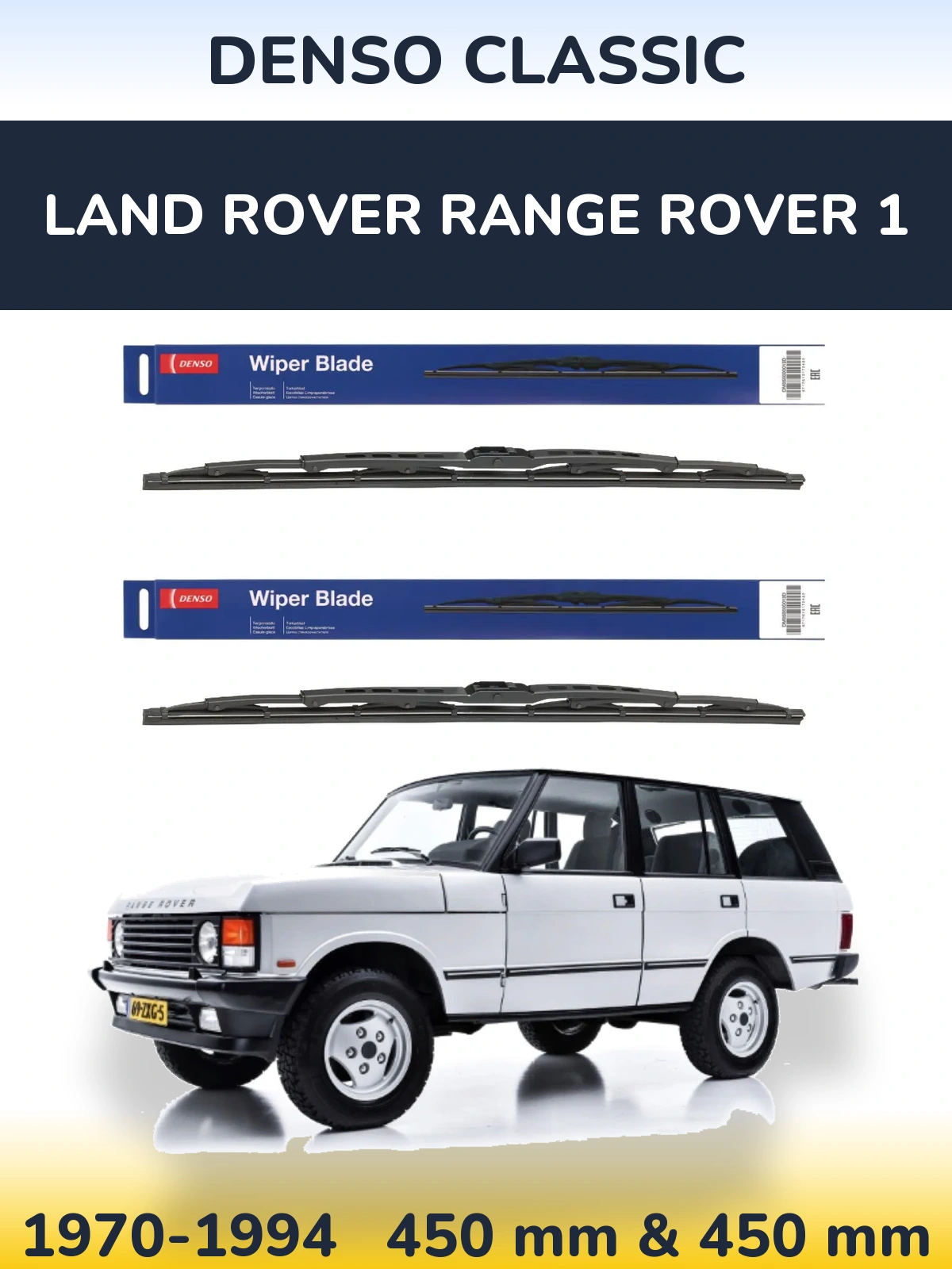 Komplet przednich wycieraczek Denso Classic 450 & 450 mm do Land Rover Range Rover 1 1970-1994