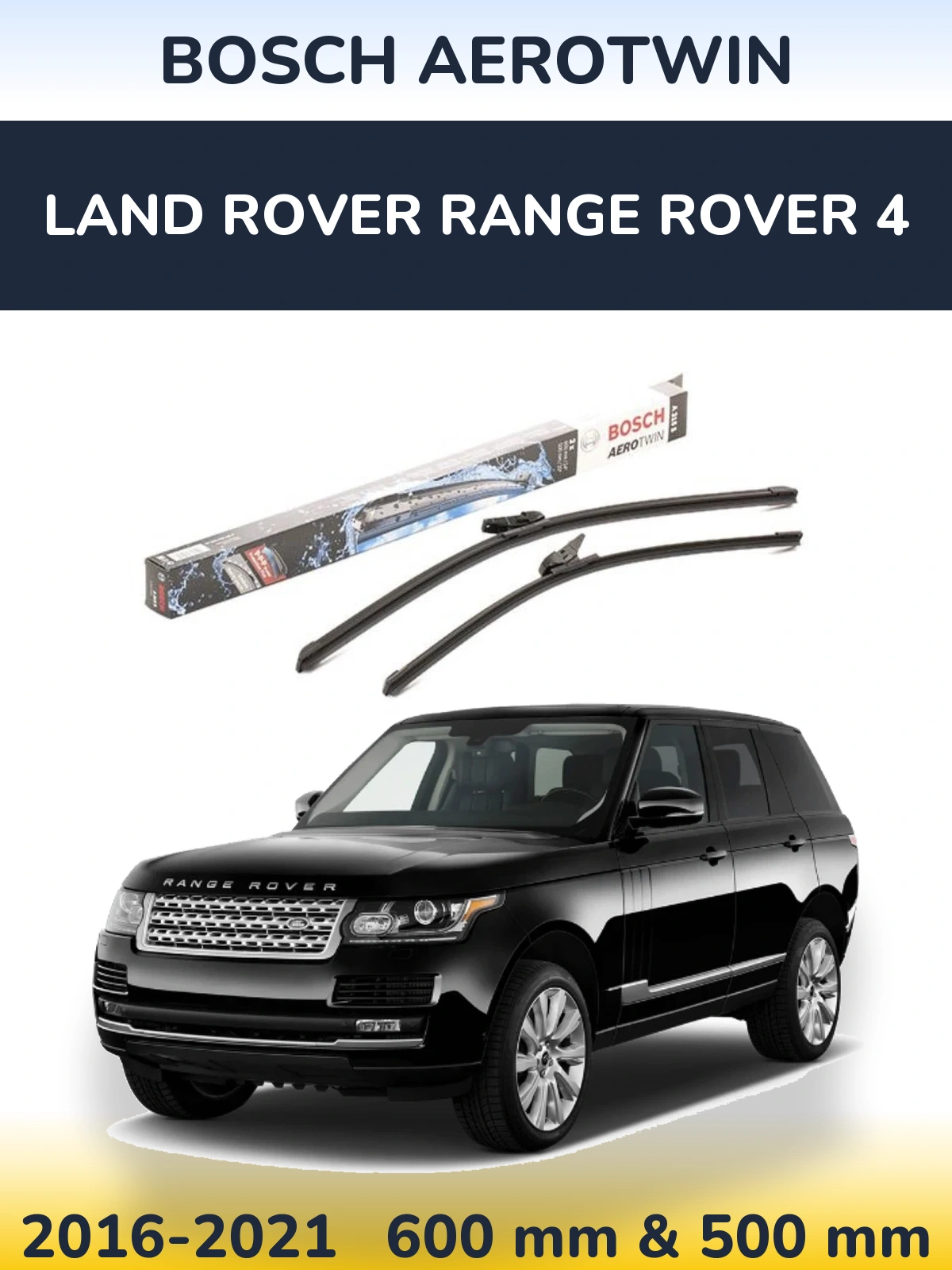 Komplet przednich wycieraczek BOSCH AeroTwin 600 & 500 mm do Land Rover Range Rover 4 2016-2021