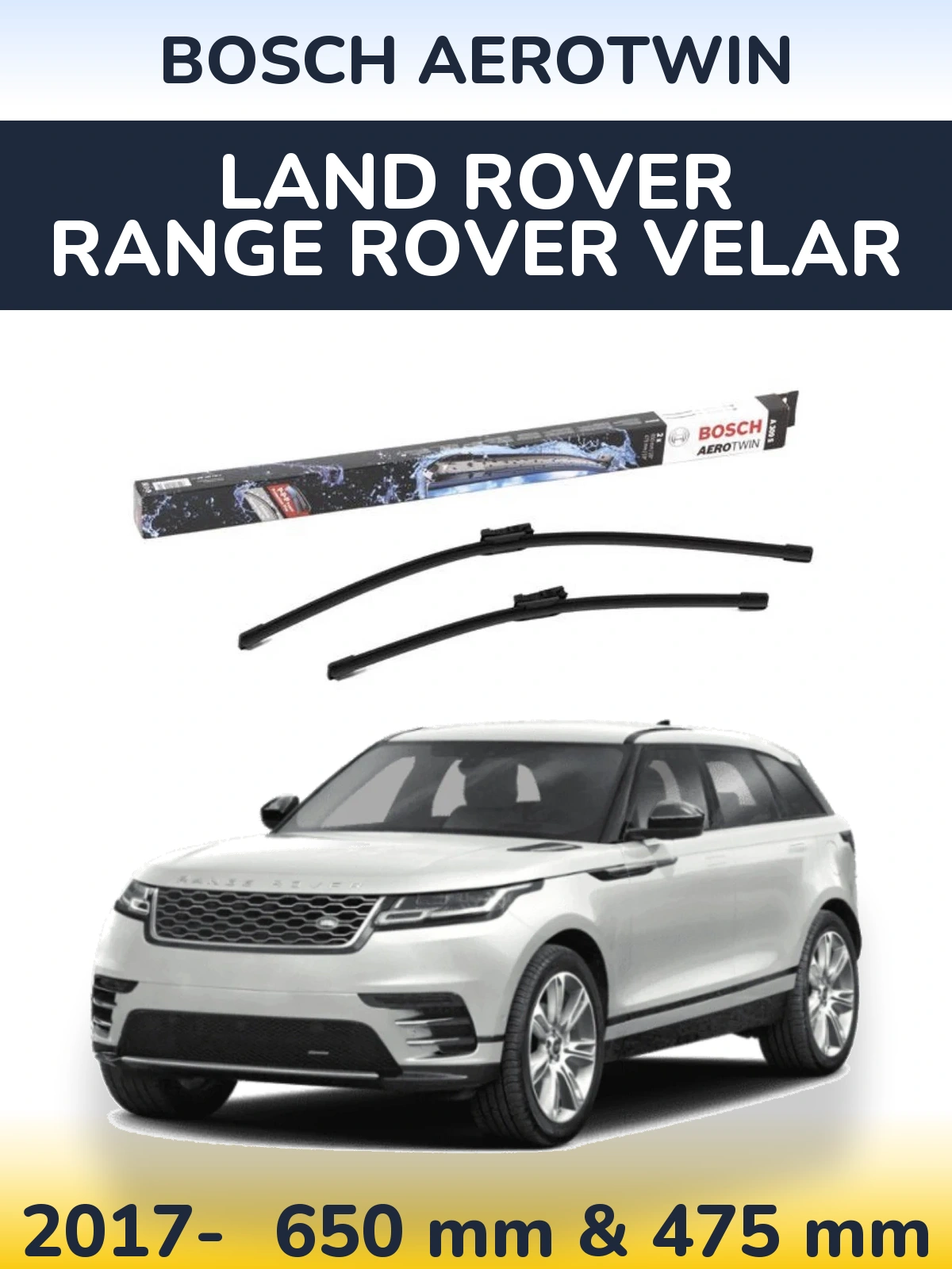 Komplet przednich wycieraczek BOSCH AeroTwin 650 & 475 mm do Land Rover Range Rover Velar 2017-2026