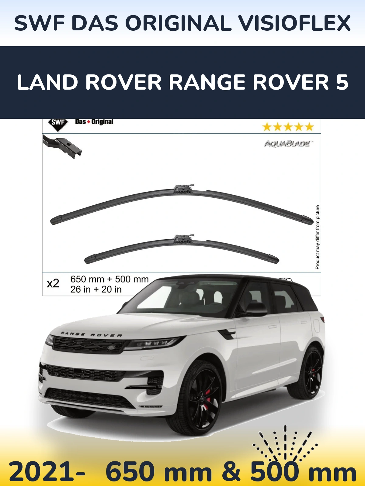 Komplet przednich wycieraczek SWF Das Original VisioFlex 650 & 500 mm do Land Rover Range Rover 5 2021-2026