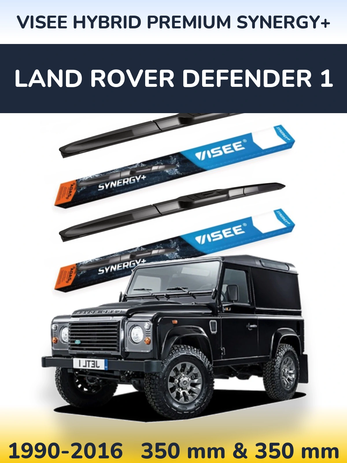Komplet przednich wycieraczek VISEE HYBRID PREMIUM SYNERGY+ 350 & 350 mm do Land Rover Defender 1 1990-2016