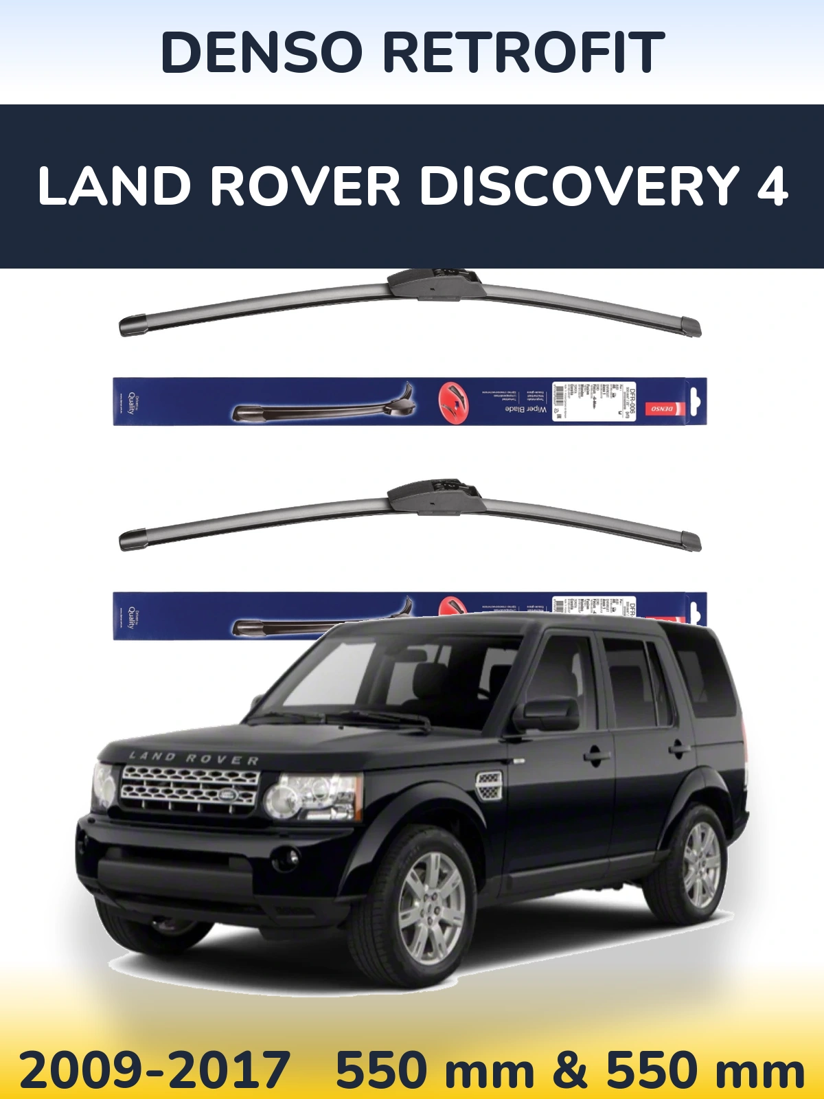 Komplet przednich wycieraczek Denso Retrofit 550 & 550 mm do Land Rover Discovery 4 2009-2017
