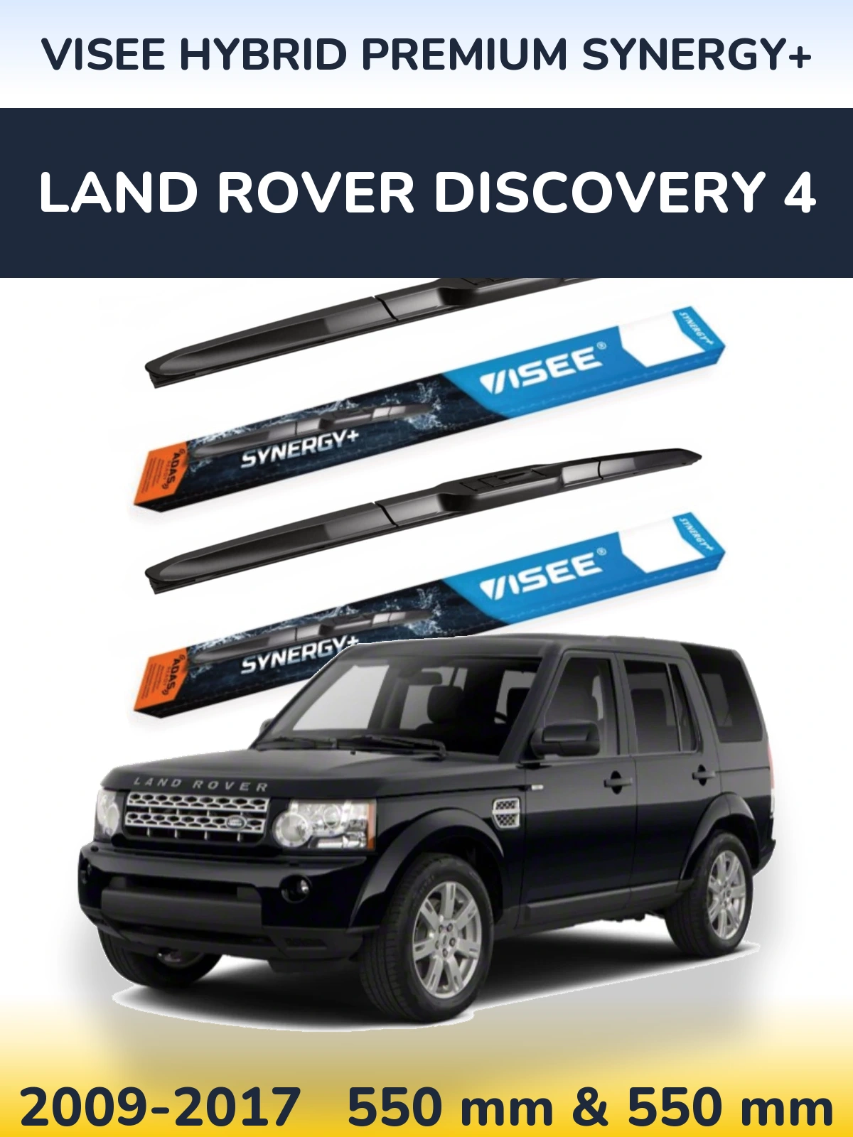 Komplet przednich wycieraczek VISEE HYBRID PREMIUM SYNERGY+ 550 & 550 mm do Land Rover Discovery 4 2009-2017