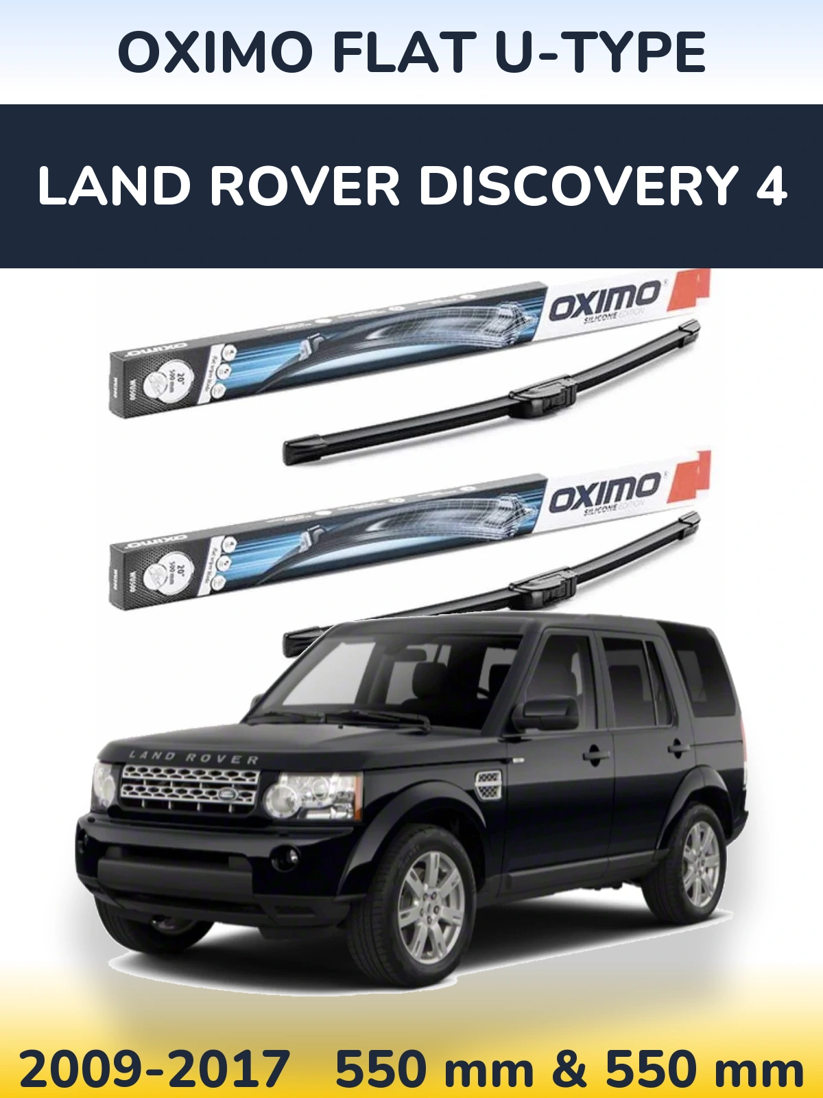Komplet przednich wycieraczek Oximo Flat U-type 550 & 550 mm do Land Rover Discovery 4 2009-2017