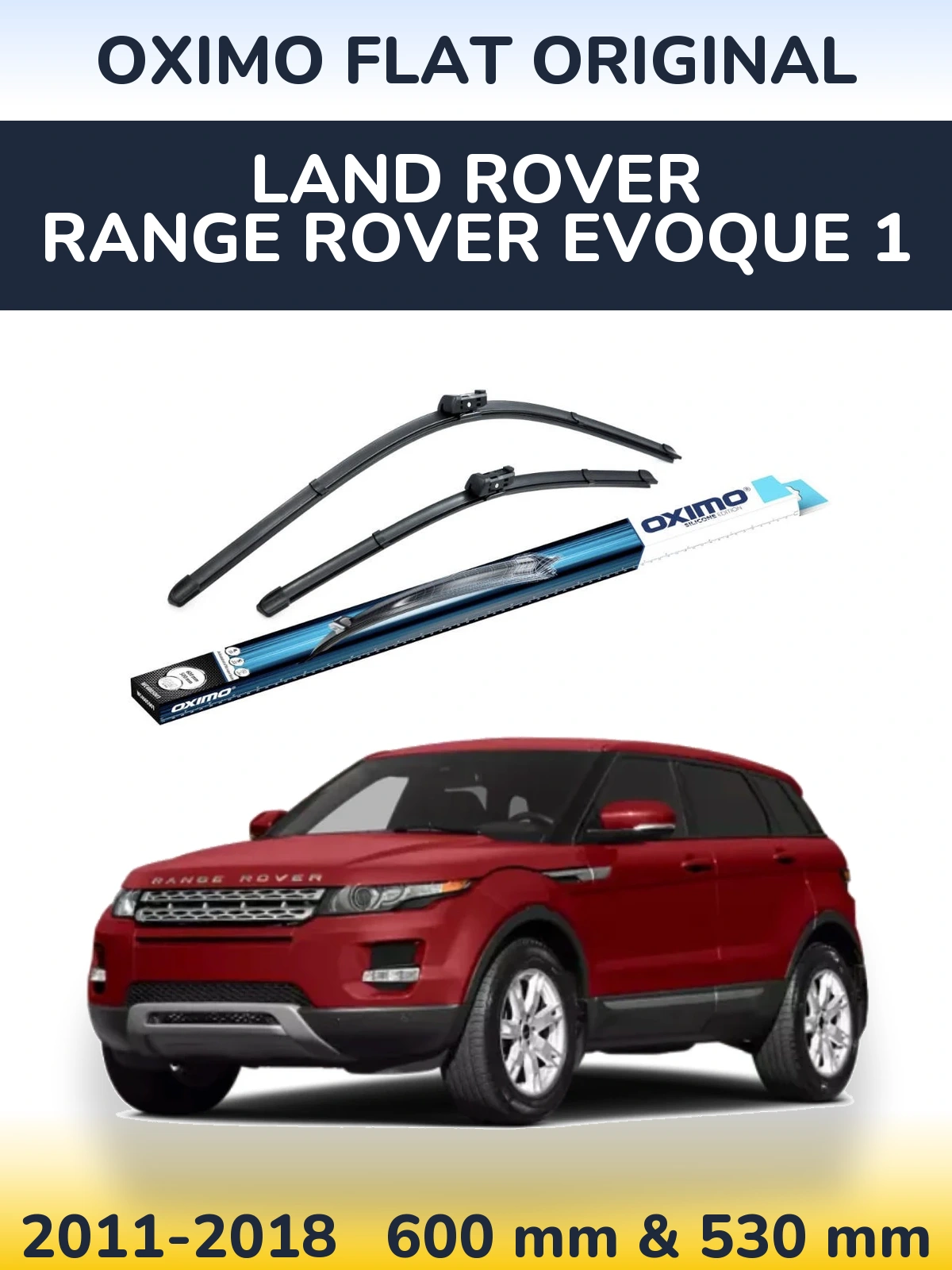 Комплект передних дворников Oximo Flat Original 600 & 500 мм для Land Rover Range Rover  Evoque 1 2011-2018