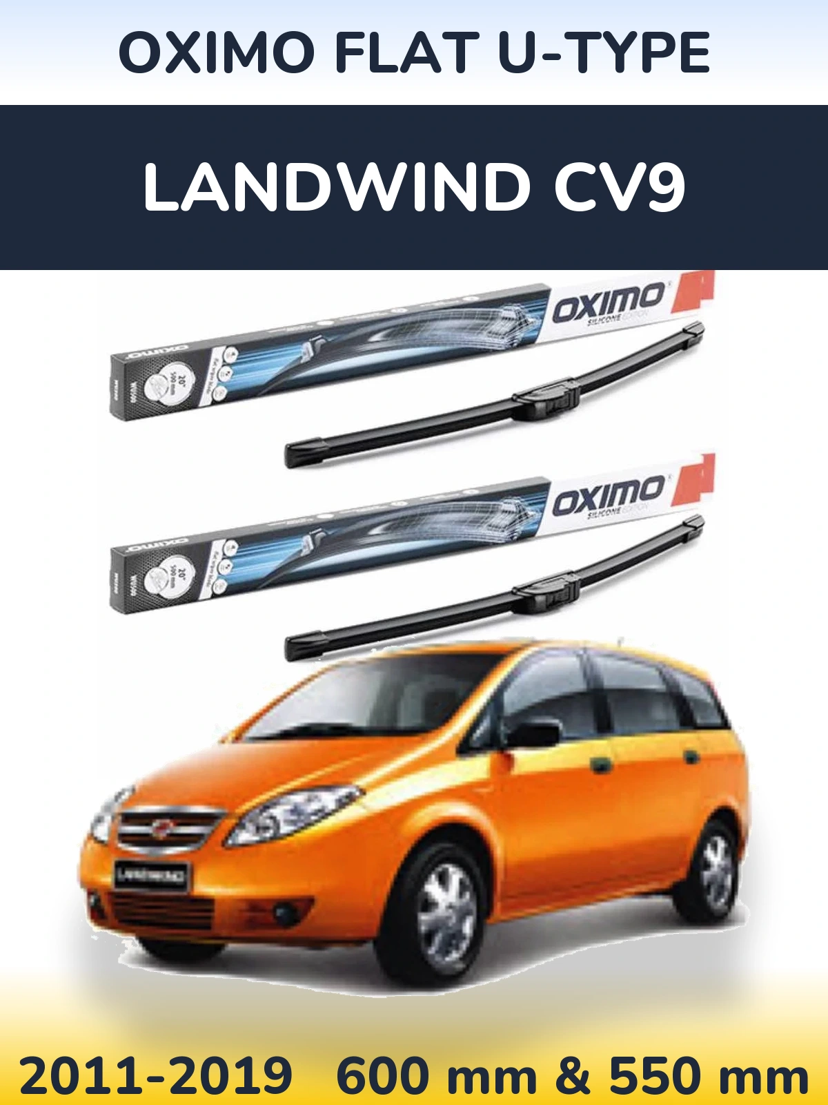 Komplet przednich wycieraczek Oximo Flat U-type 600 & 550 mm do Landwind CV9 2011-2019