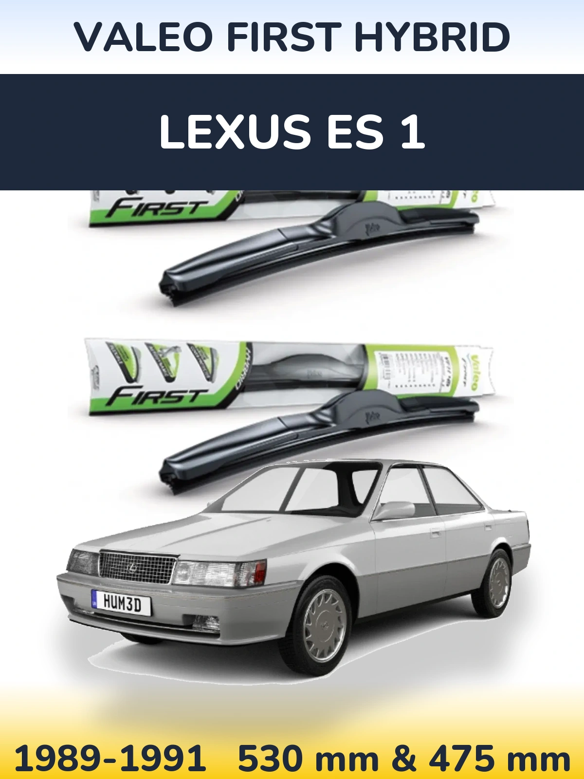Komplet przednich wycieraczek Valeo First Hybrid 530 & 475 mm do Lexus ES 1 1989-1991