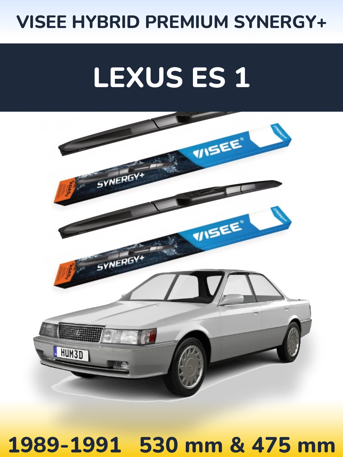 Komplet przednich wycieraczek VISEE HYBRID PREMIUM SYNERGY+ 530 & 475 mm do Lexus ES 1 1989-1991