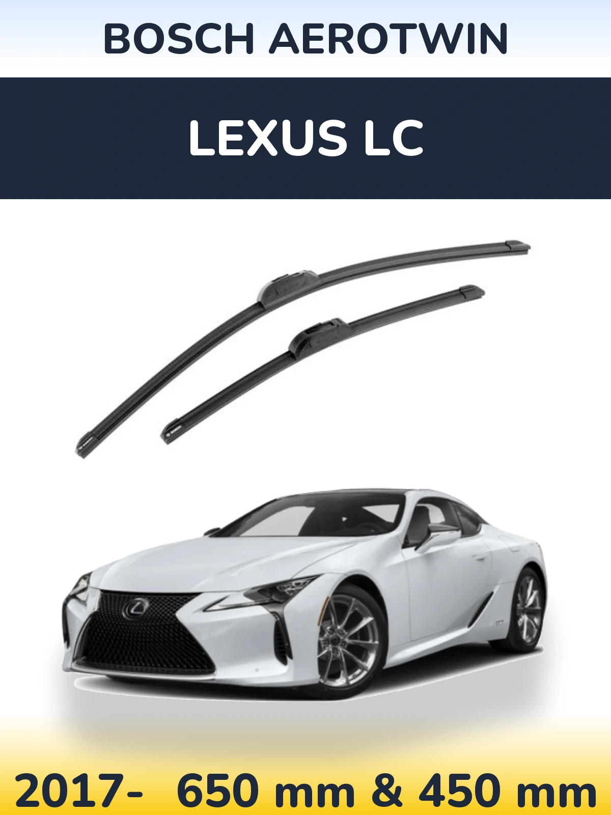 Komplet przednich wycieraczek BOSCH AeroTwin 650 & 450 mm do Lexus LC 2017-2026