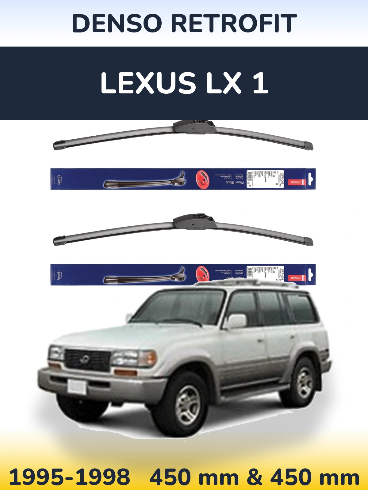 Komplet przednich wycieraczek Denso Retrofit 450 & 450 mm do Lexus LX 1 1995-1998