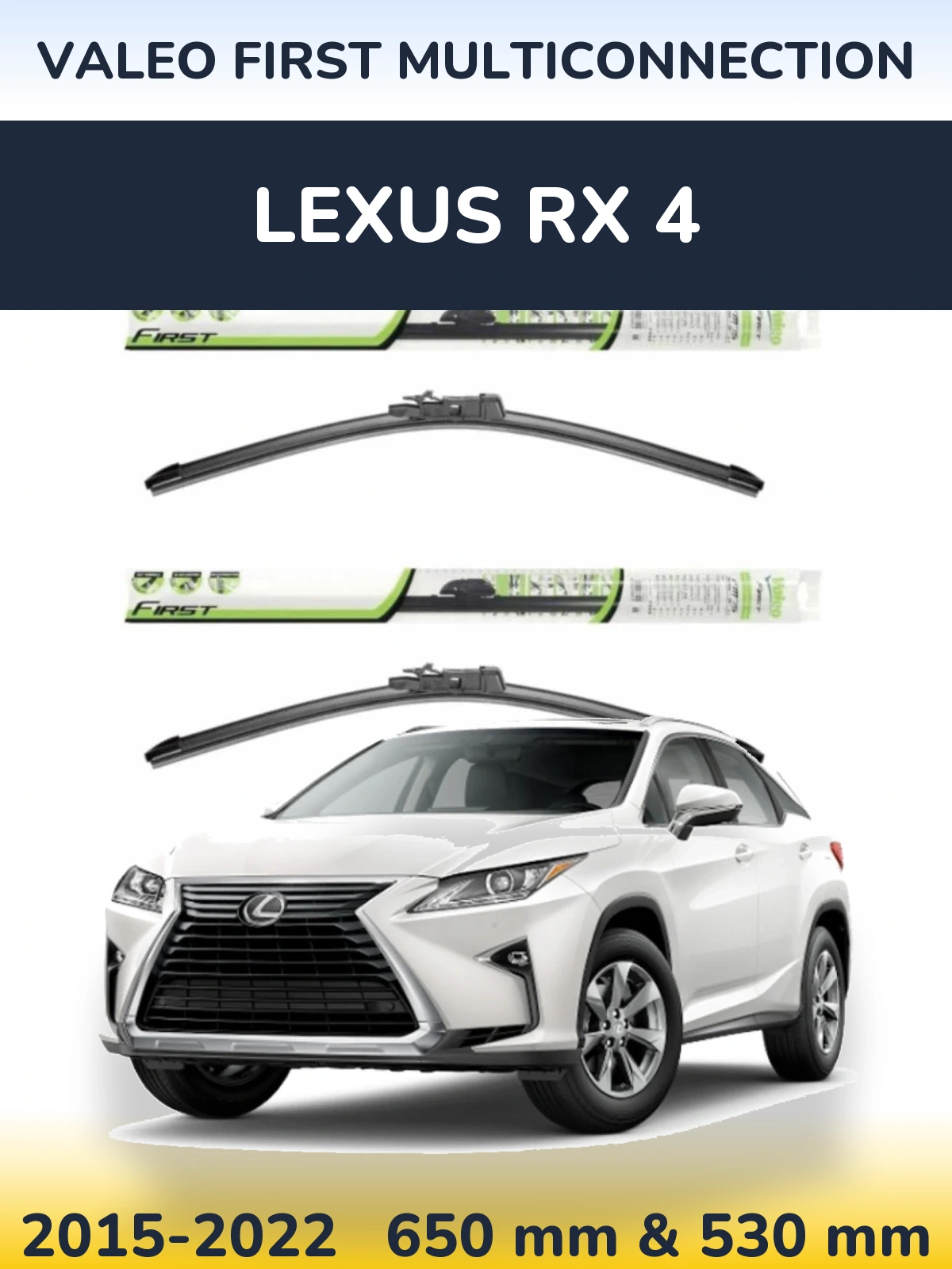 Комплект передних дворников Valeo First MultiConnection 650 & 530 мм для Lexus RX 4 2015-2022