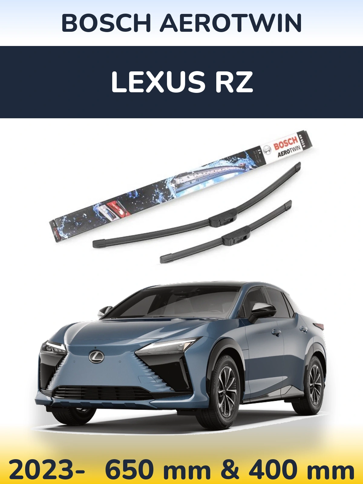Комплект передних дворников BOSCH AeroTwin 650 & 400 мм для Lexus RZ 2023-2026