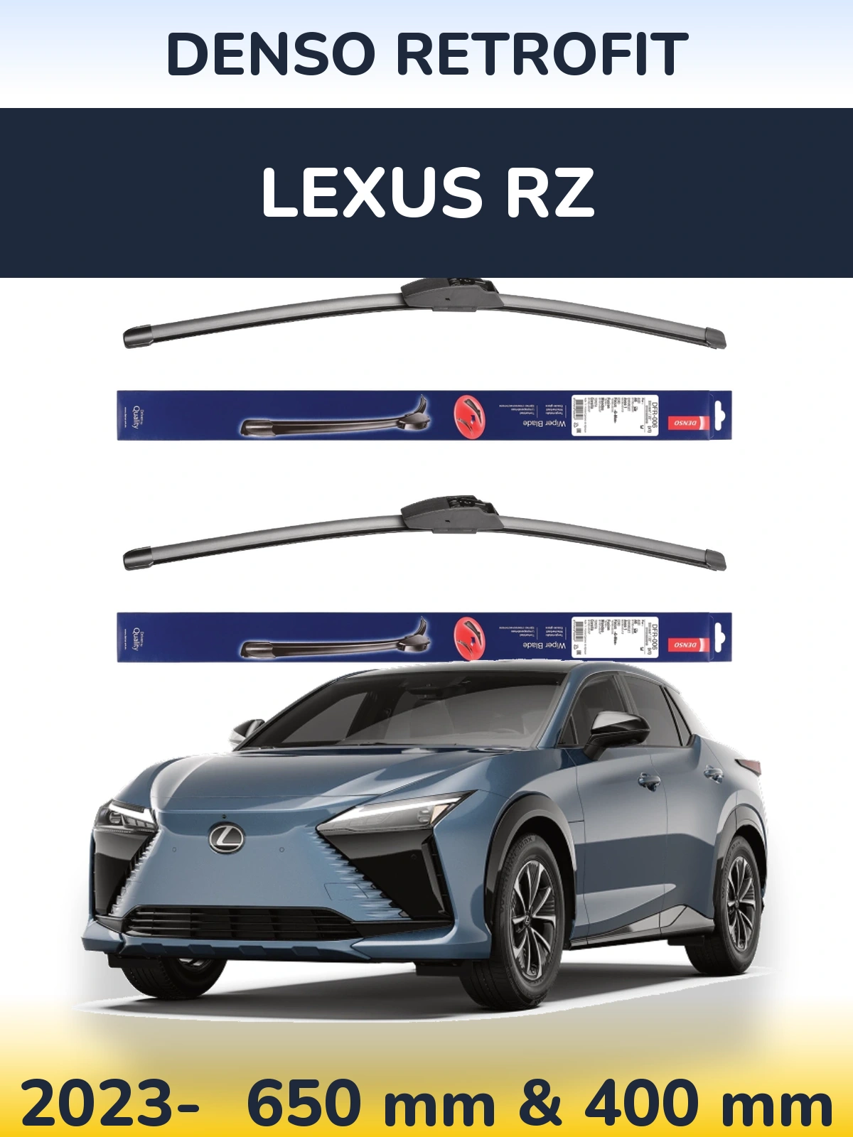 Комплект передних дворников Denso Retrofit 650 & 400 мм для Lexus RZ 2023-2026