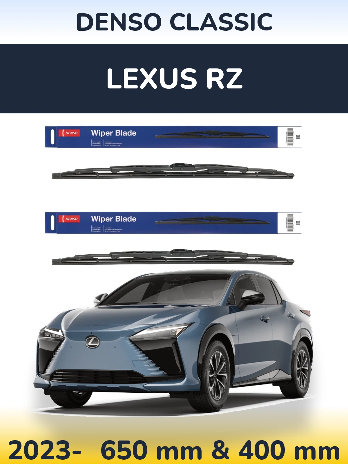 Komplet przednich wycieraczek Denso Classic 650 & 400 mm do Lexus RZ 2023-2026