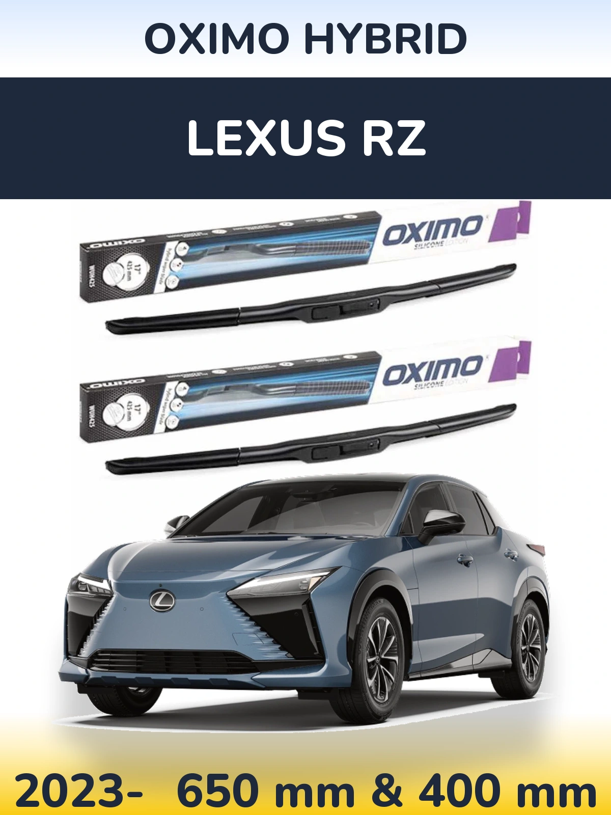 Комплект передних дворников Oximo Hybrid 650 & 400 мм для Lexus RZ 2023-2026