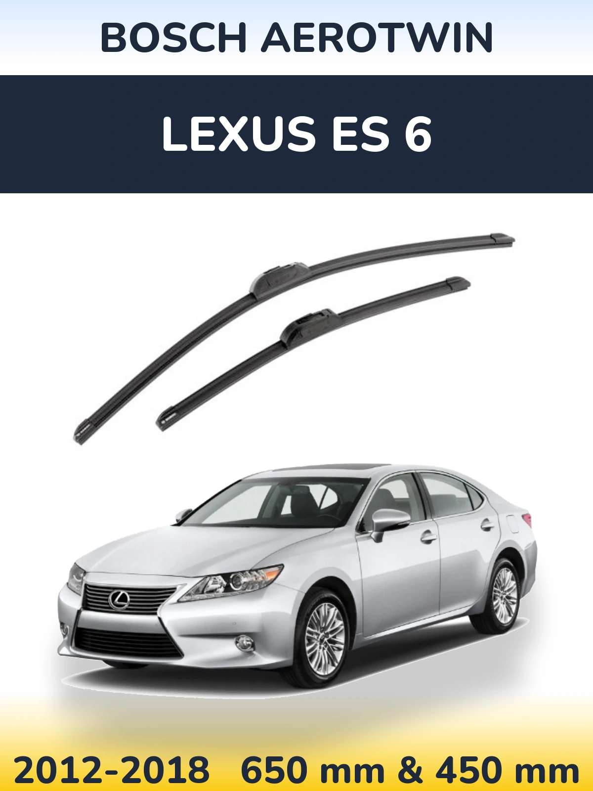 Komplet przednich wycieraczek BOSCH AeroTwin 650 & 450 mm do Lexus ES 6 2012-2018