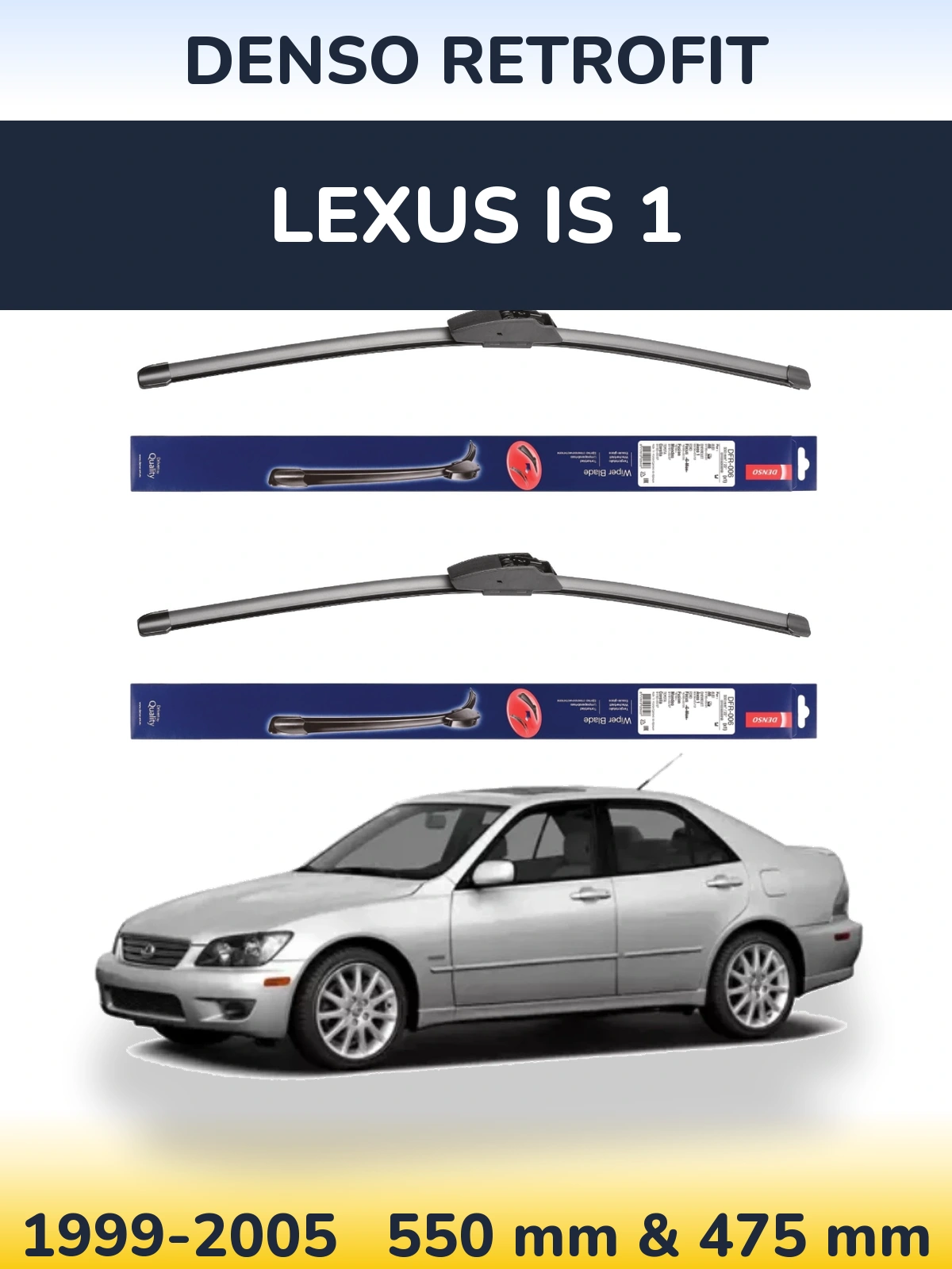 Комплект передних дворников Denso Retrofit 550 & 475 мм для Lexus IS 1 1999-2005
