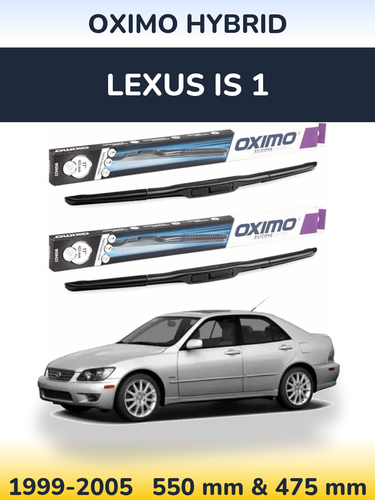 Комплект передних дворников Oximo Hybrid 550 & 475 мм для Lexus IS 1 1999-2005