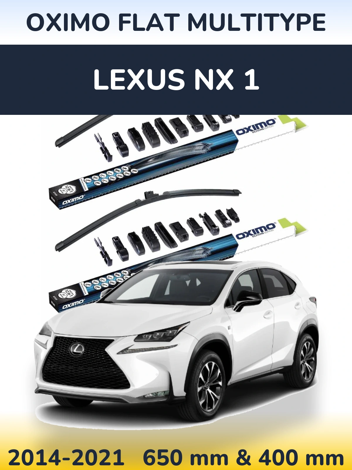 Komplet przednich wycieraczek Oximo Flat MultiType 650 & 400 mm do Lexus NX 1 2014-2021