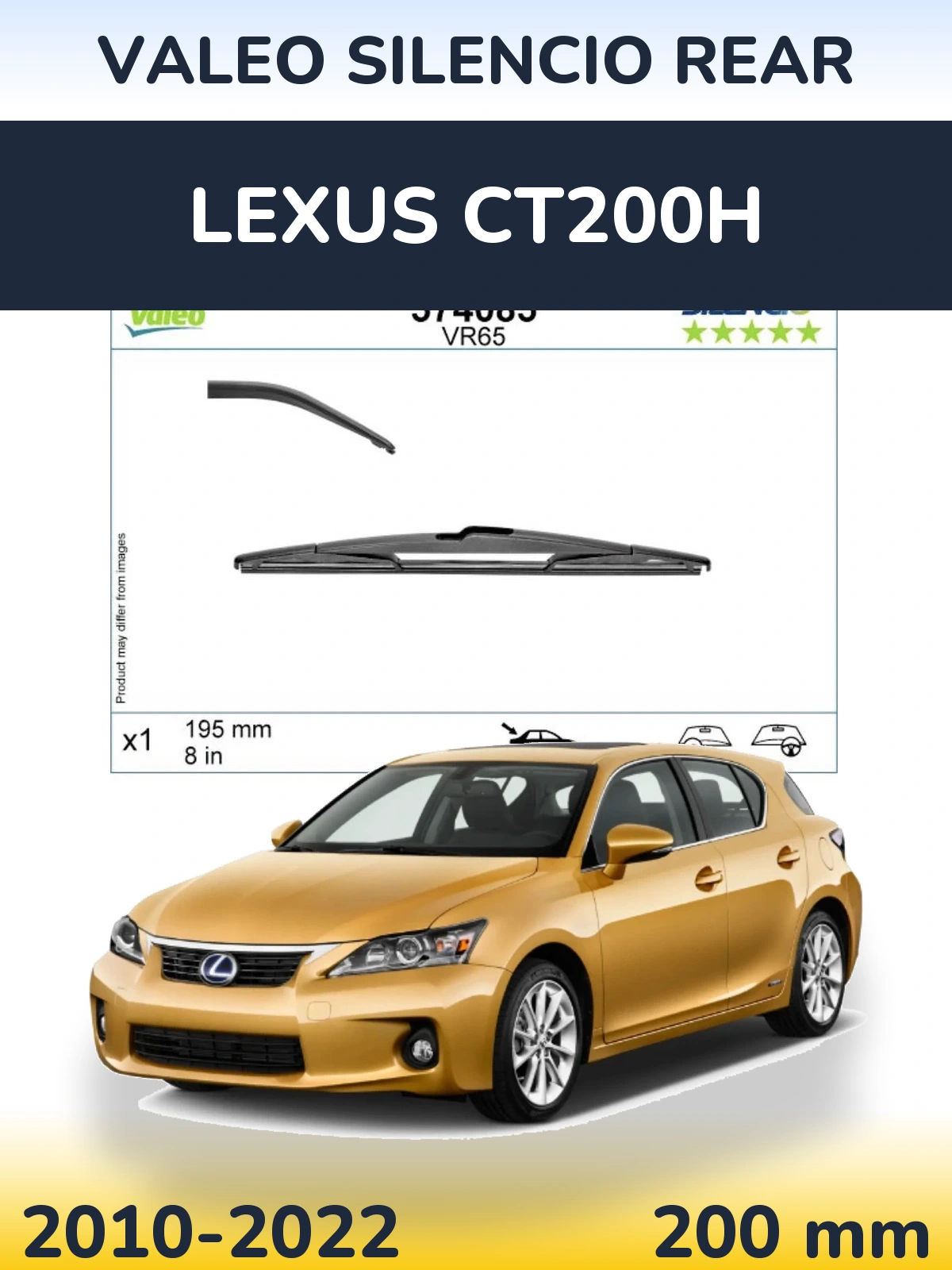 Tylna wycieraczka Valeo Silencio Rear 195 mm do Lexus CT200h 2010-2022