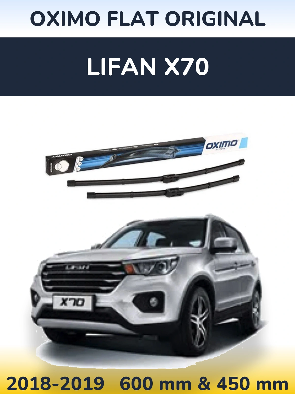 Komplet przednich wycieraczek Oximo Flat Original 600 & 450 mm do Lifan X70 2018-2019