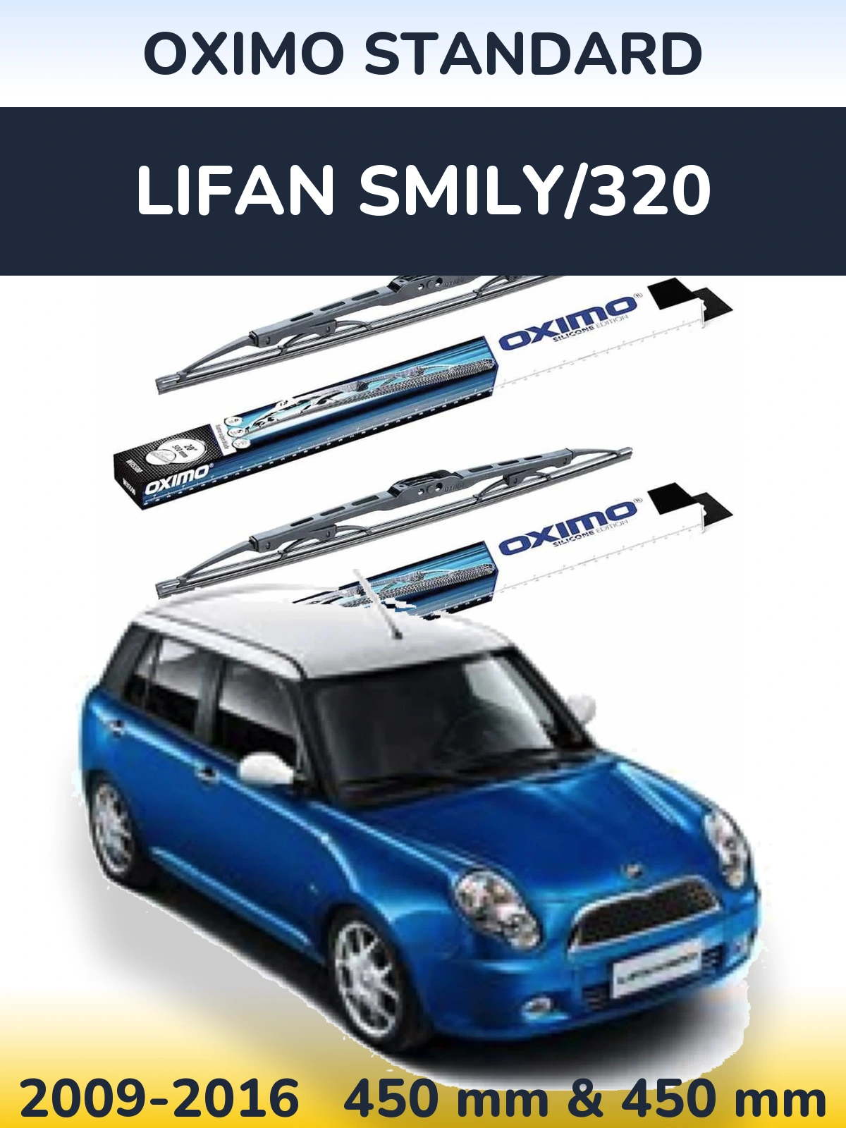 Komplet przednich wycieraczek Oximo Standard 450 & 450 mm do Lifan Smily/320 2009-2016
