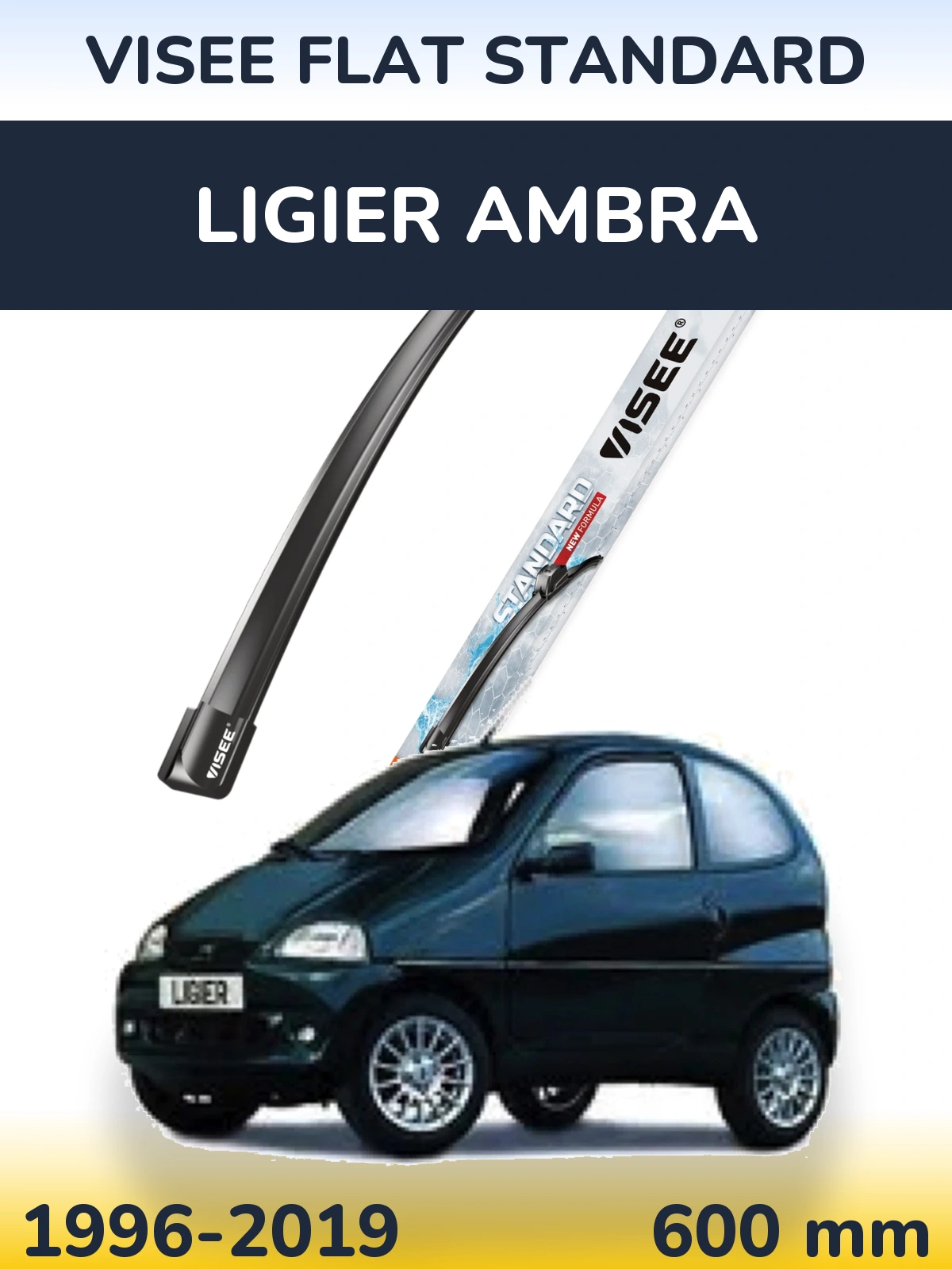 Przednia wycieraczka VISEE FLAT STANDARD 600 mm do Ligier Ambra 1996-2019