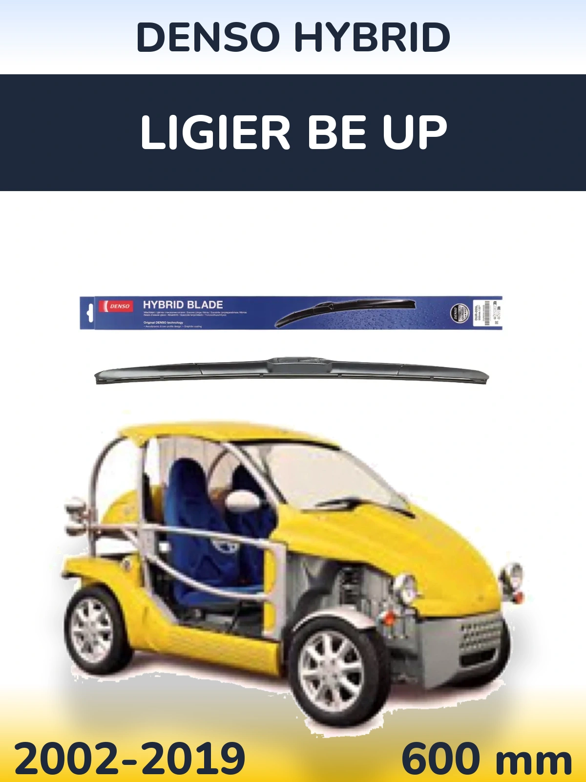 Przednia wycieraczka Denso Hybrid 600 mm do Ligier Be Up 2002-2019