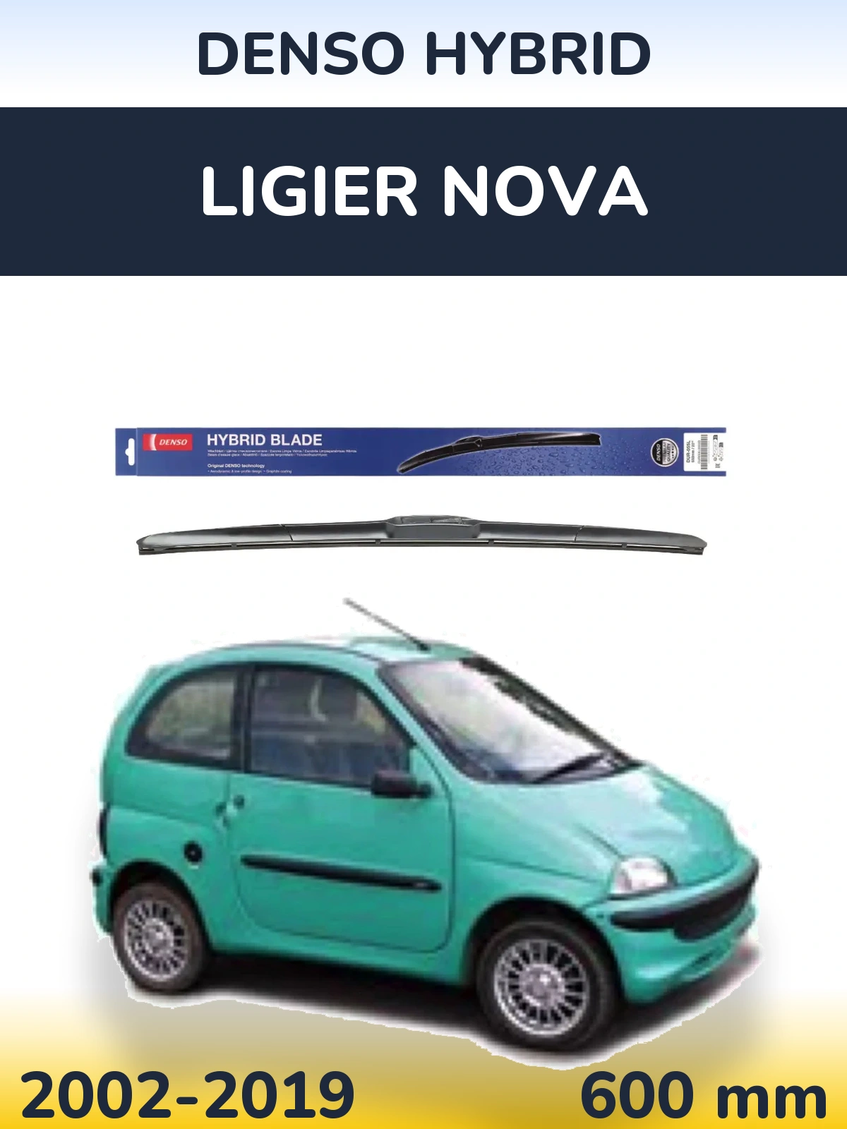 Przednia wycieraczka Denso Hybrid 600 mm do Ligier Nova 2002-2019