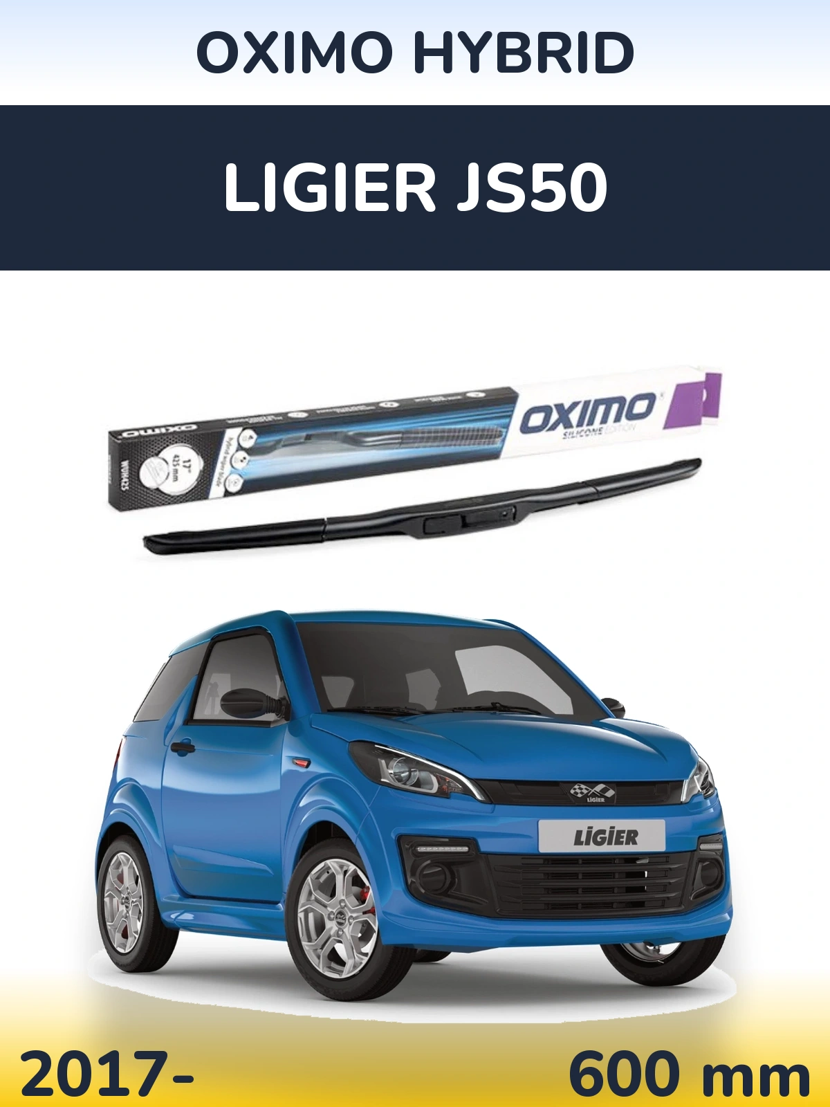 Przednia wycieraczka Oximo Hybrid 600 mm do Ligier JS50 2017-2026