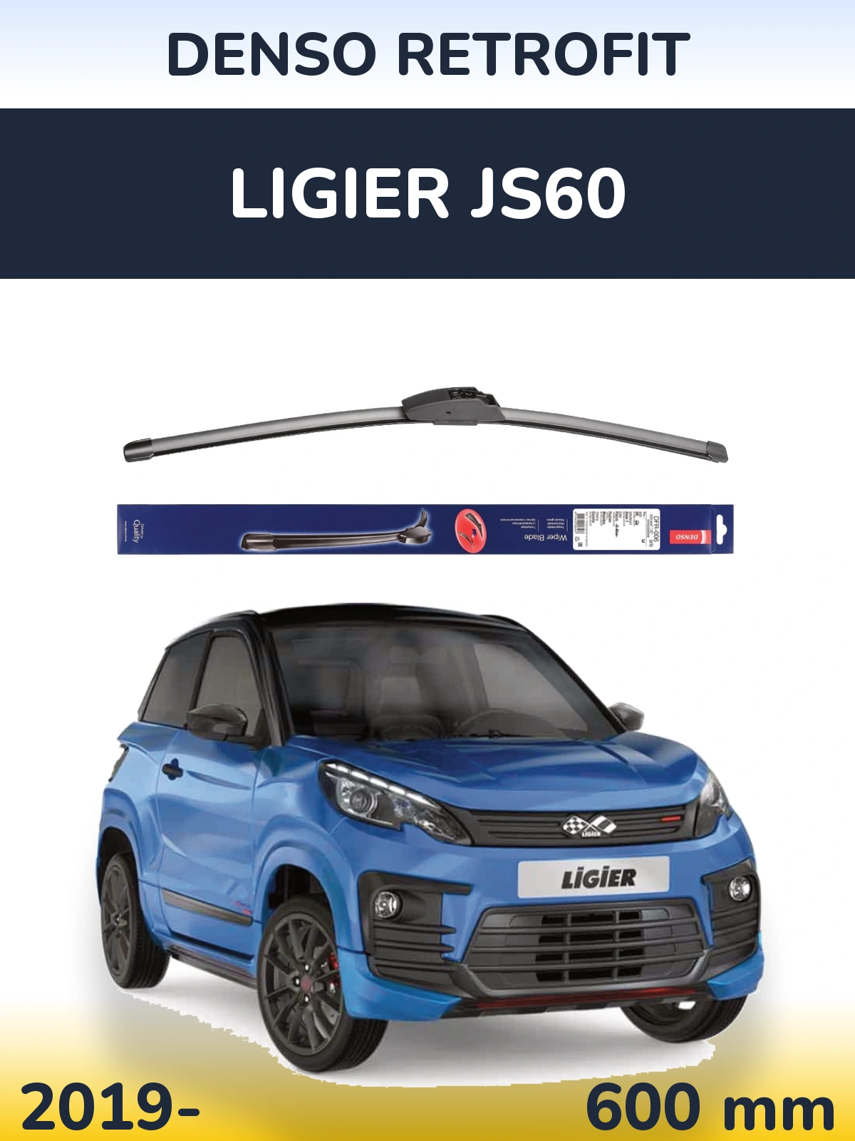 Przednia wycieraczka Denso Retrofit 600 mm do Ligier JS60 2019-2026