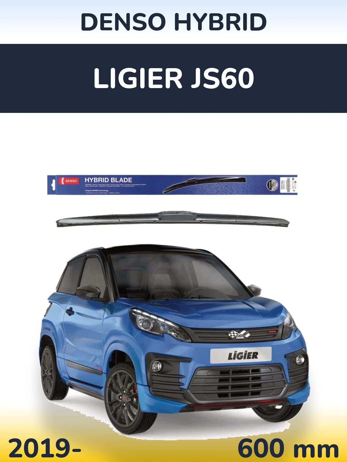Przednia wycieraczka Denso Hybrid 600 mm do Ligier JS60 2019-2026