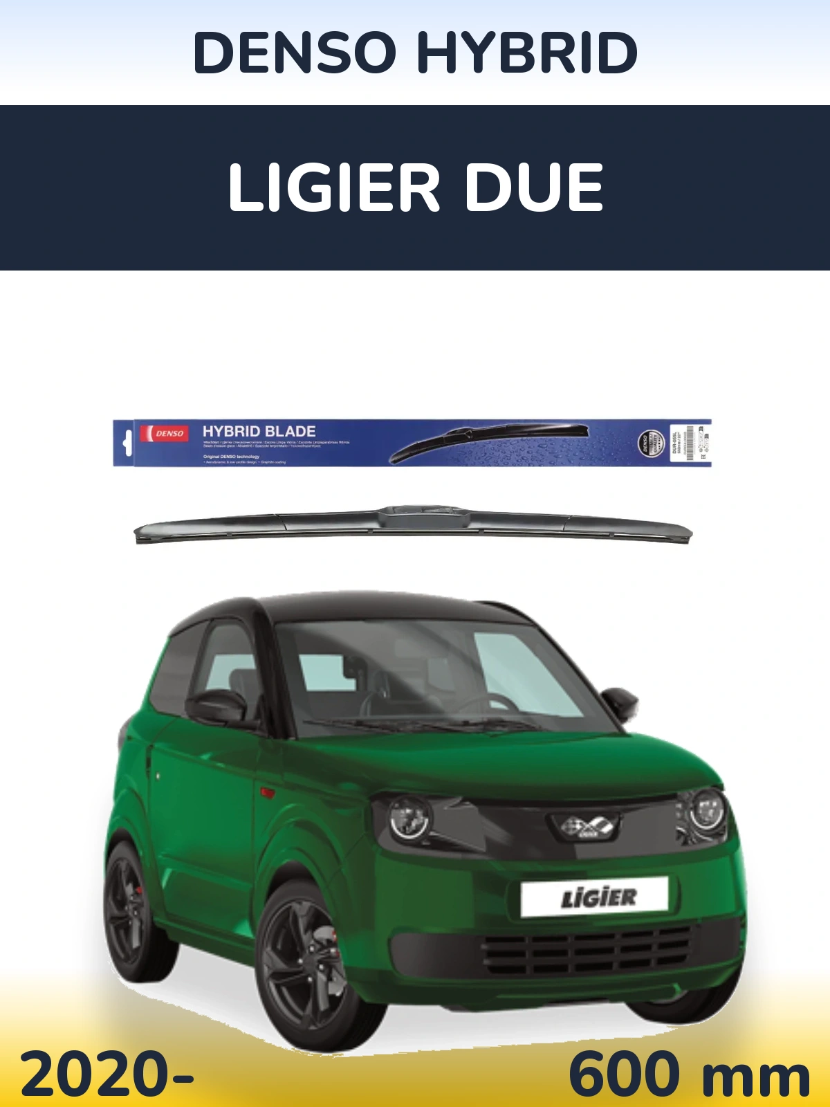 Przednia wycieraczka Denso Hybrid 600 mm do Ligier Due 2020-2026