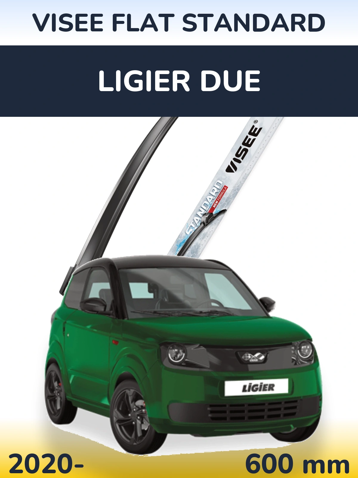 Przednia wycieraczka VISEE FLAT STANDARD 600 mm do Ligier Due 2020-2026