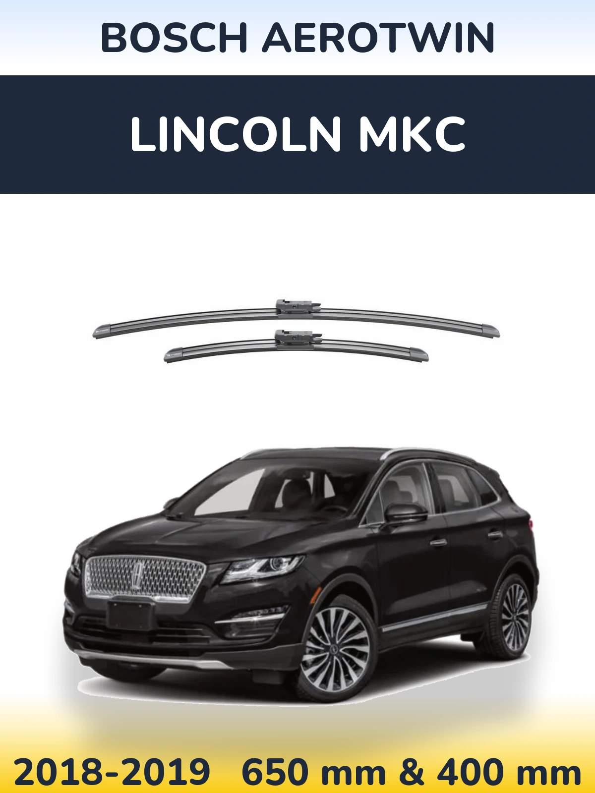 Komplet przednich wycieraczek BOSCH AeroTwin 650 & 400 mm do Lincoln MKC 2018-2019