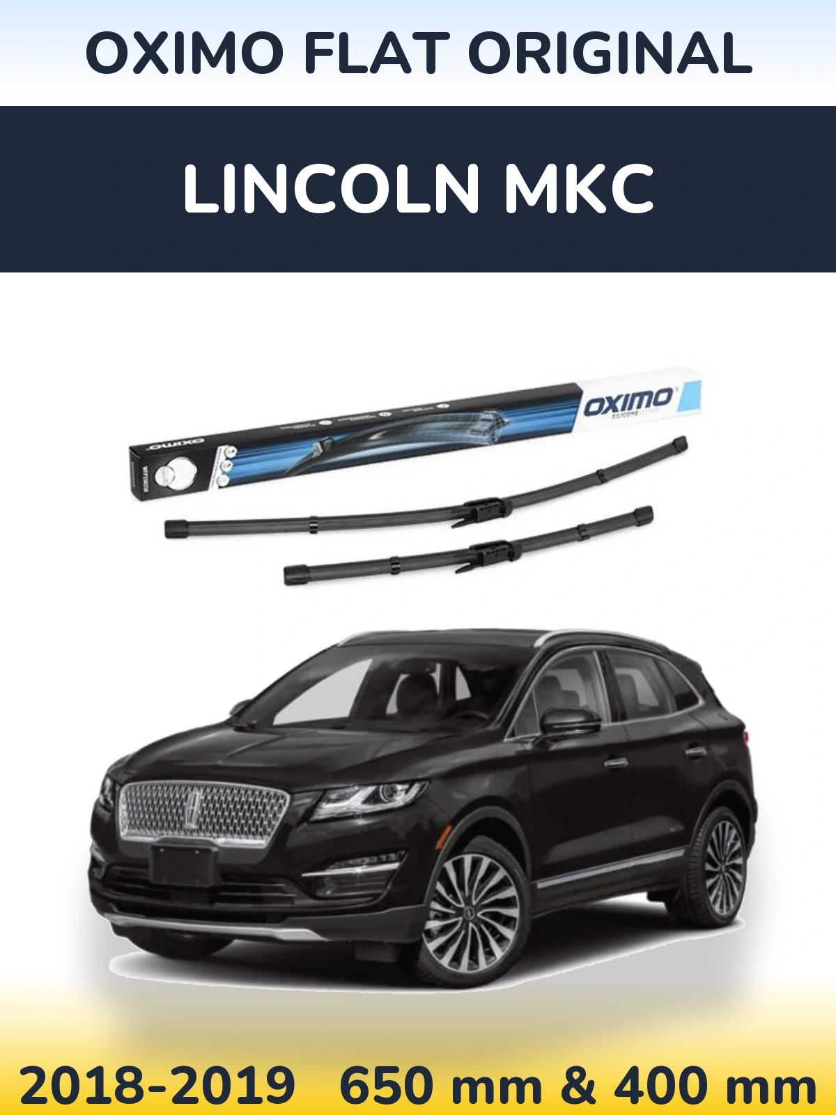 Комплект передних дворников Oximo Flat Original 650 & 400 мм для Lincoln MKC 2018-2019