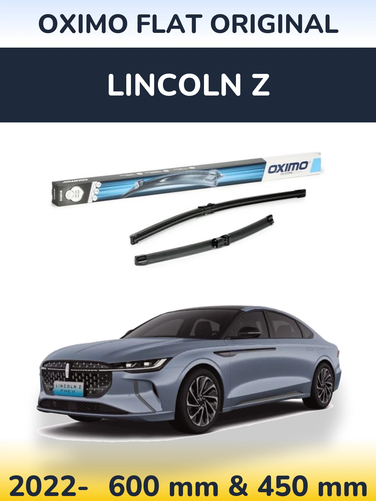 Komplet przednich wycieraczek Oximo Flat Original 600 & 450 mm do Lincoln Z 2022-2026