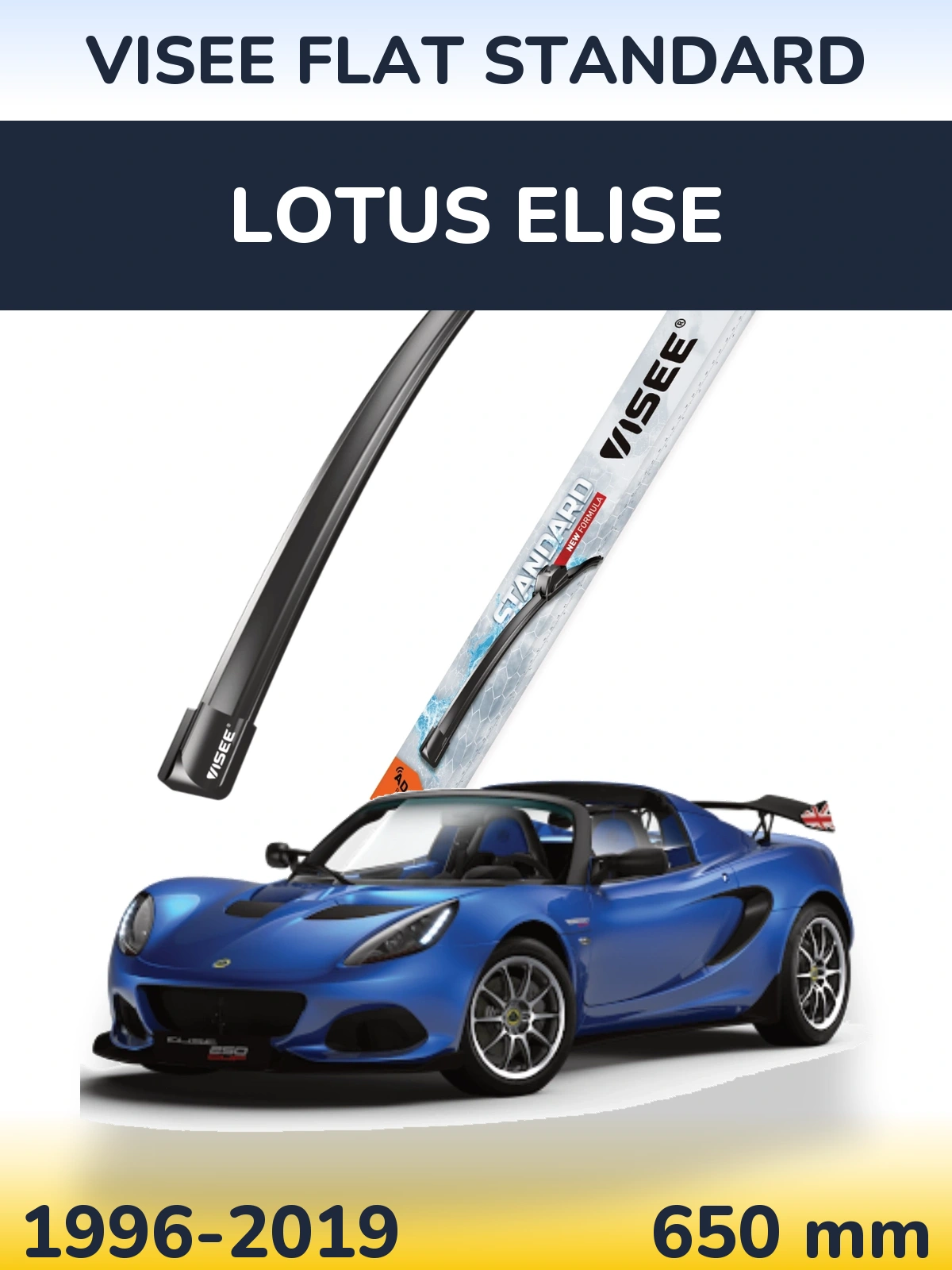 Przednia wycieraczka VISEE FLAT STANDARD 650 mm do Lotus Elise 1996-2019