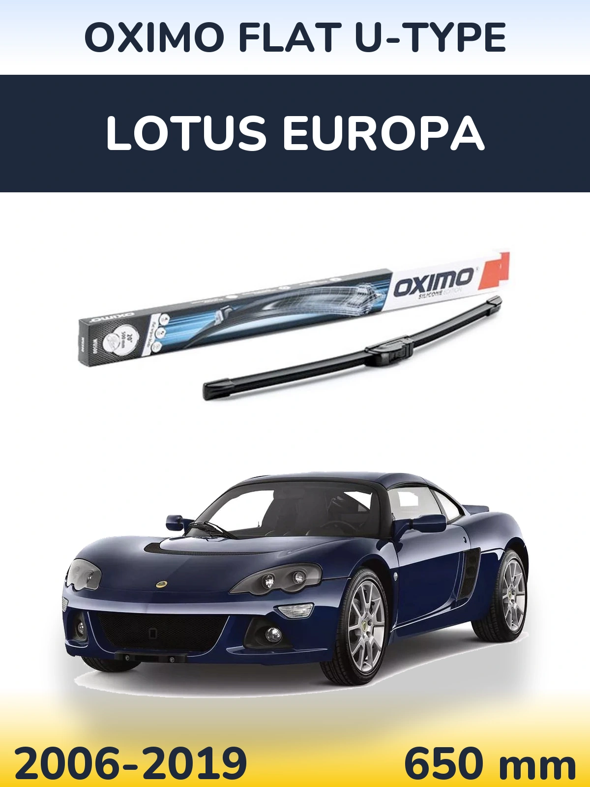Przednia wycieraczka Oximo Flat U-type 650 mm do Lotus Europa 2006-2019
