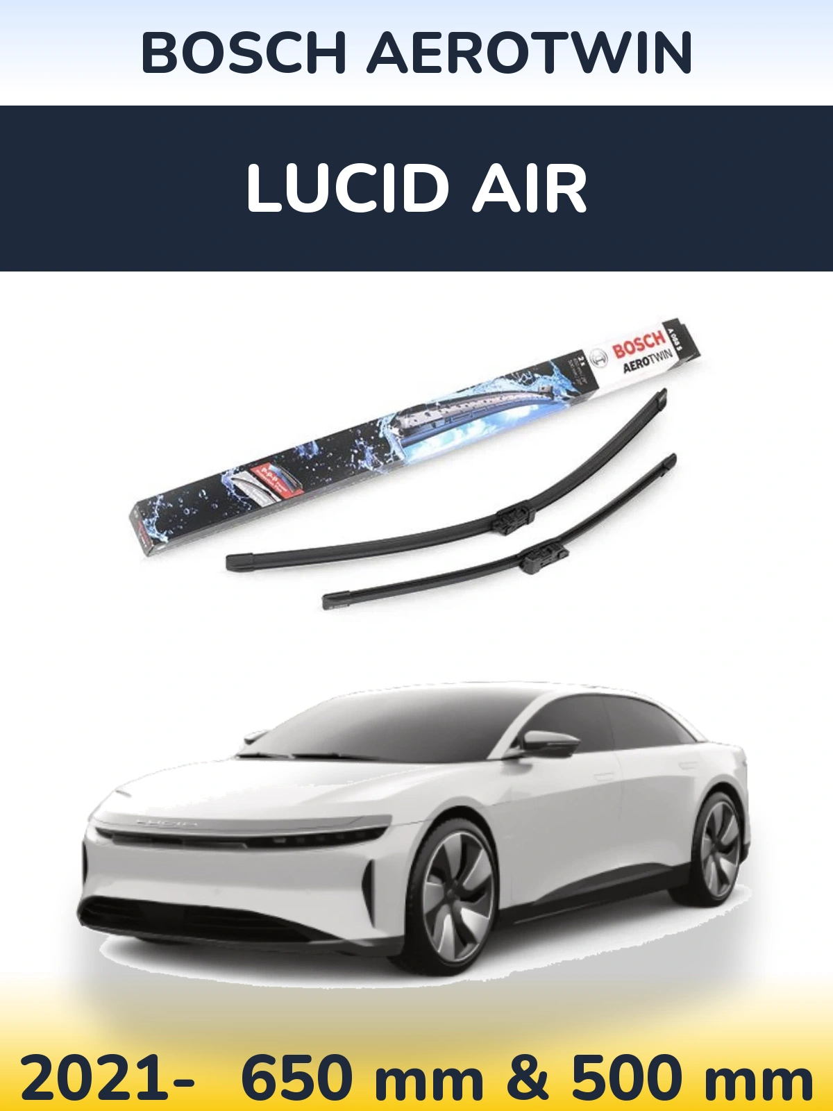 Komplet przednich wycieraczek BOSCH AeroTwin 650 & 500 mm do Lucid Air 2021-2026