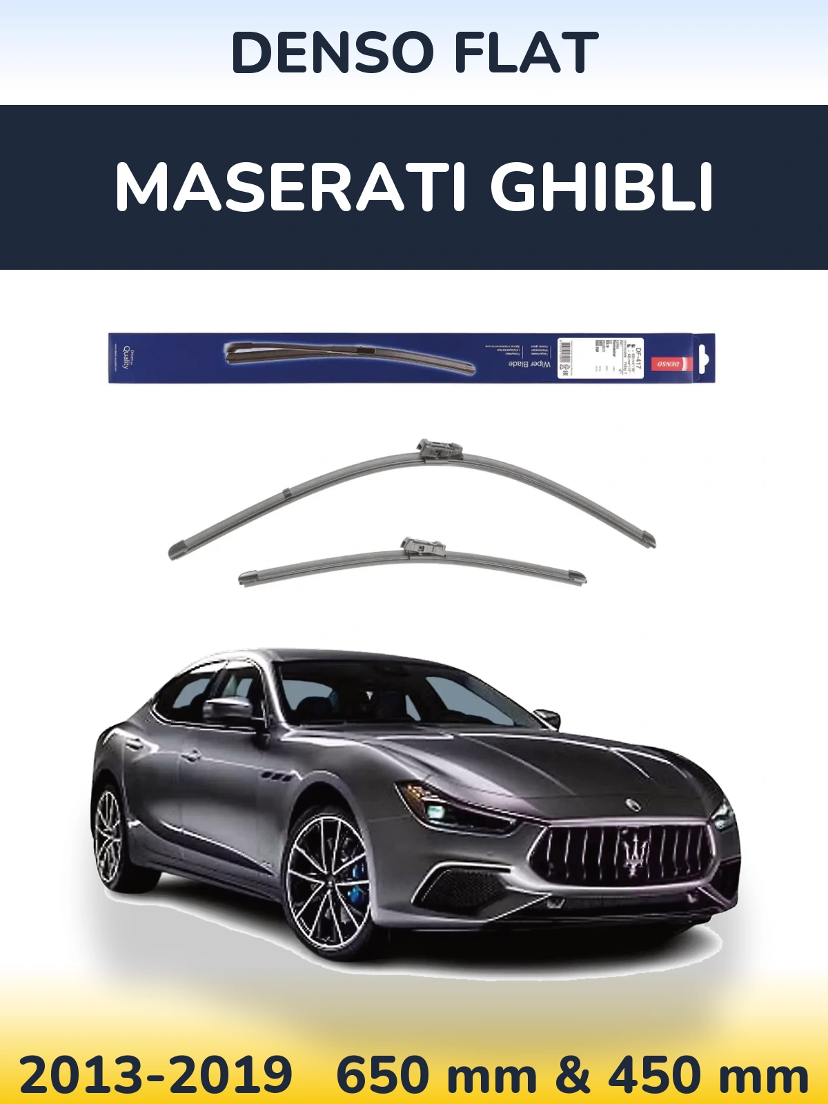 Komplet przednich wycieraczek Denso Flat 650 & 450 mm do Maserati Ghibli 2013-2019