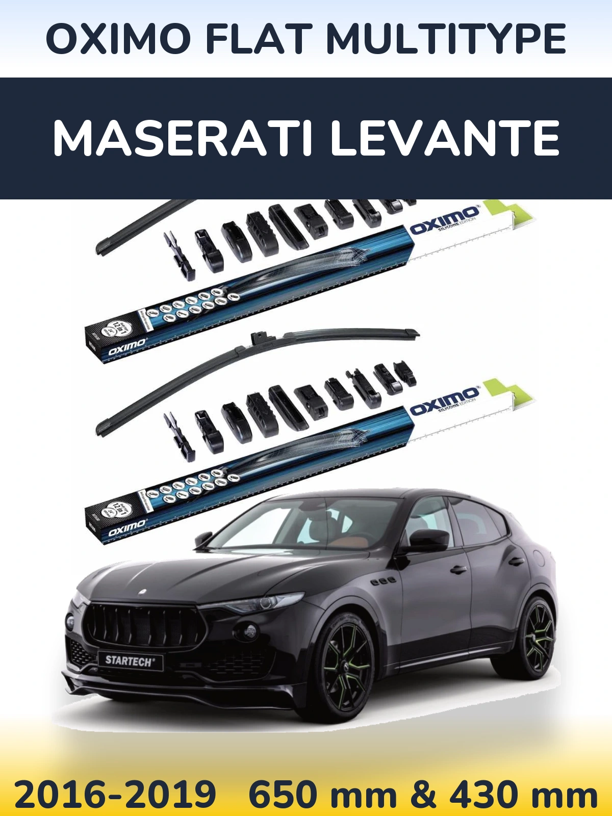 Komplet przednich wycieraczek Oximo Flat MultiType 650 & 430 mm do Maserati Levante 2016-2019